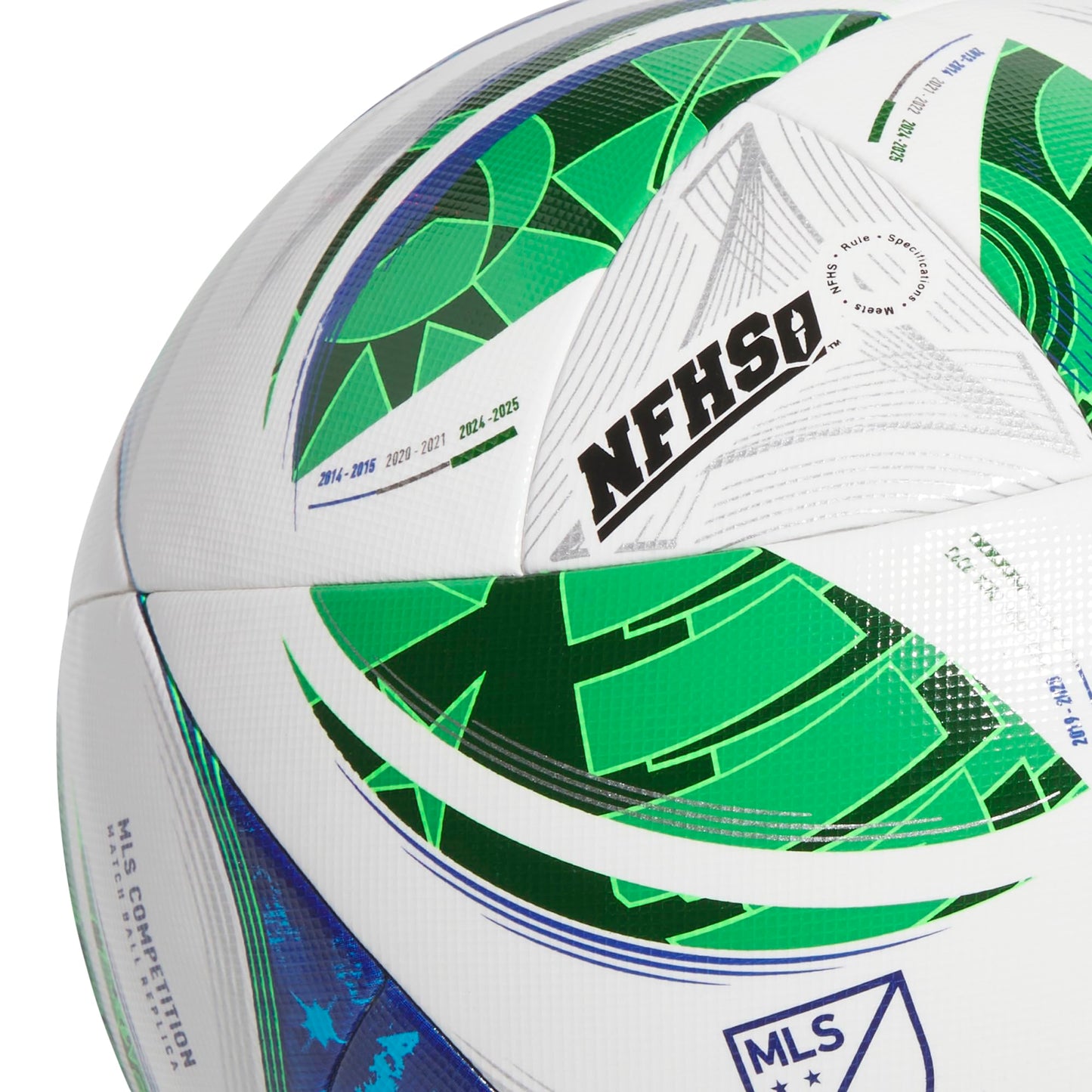 adidas Unisex-Adult MLS Competiton Nativo Soccer Ball,White/Green/Solar Blue/Glory Blue,4