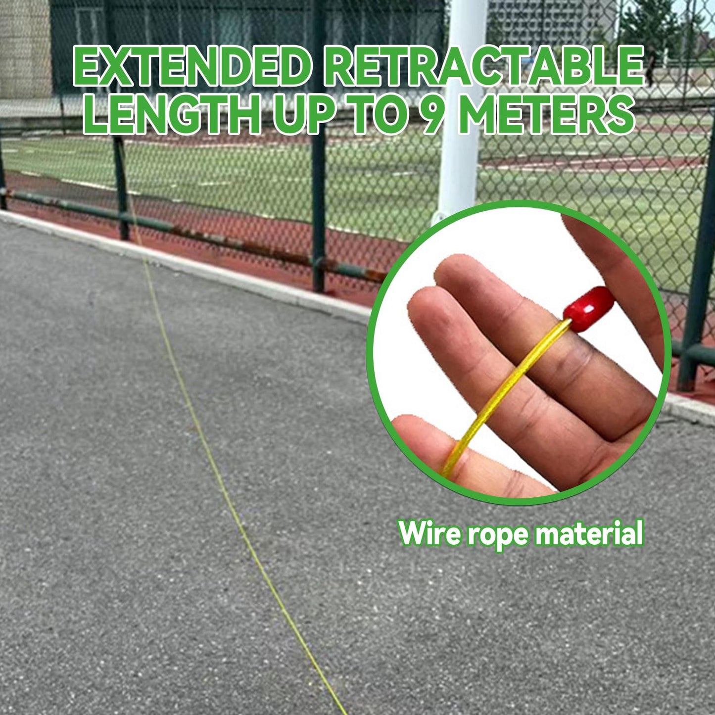30ft Retractable Dog Tie Out Cable with Ground Pile & Steel Chain, Large Dog Leash Outdoor Dog Anchor Dog Tie Out Cable and Stake for Walking Dogs in Parks, Camping on Leash