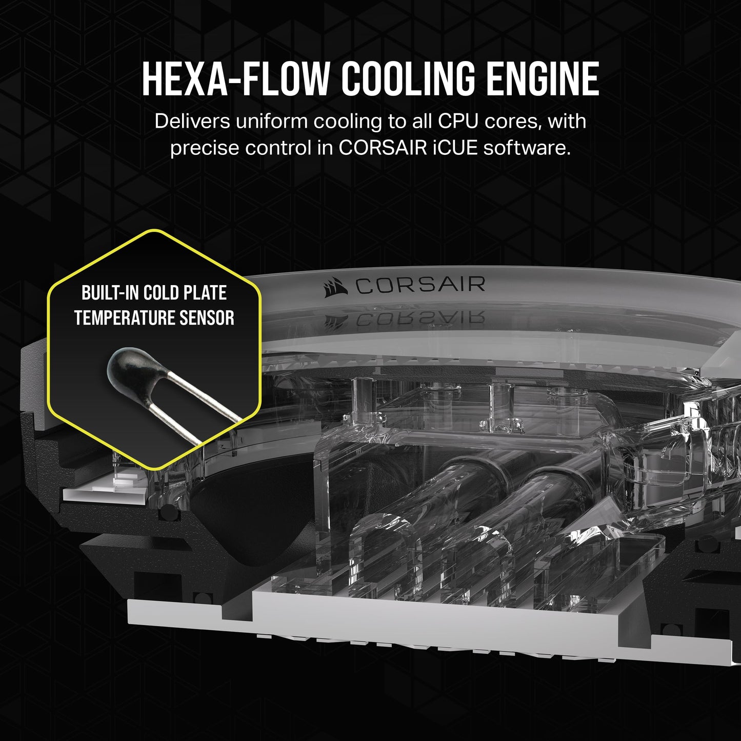 CORSAIR iCUE Link XC7 RGB Elite CPU Water Block - Transparent Flow Chamber - 24 RGB LEDs - Fits Intel® LGA 1700, AMD® AM5 and Older - Stealth Gray