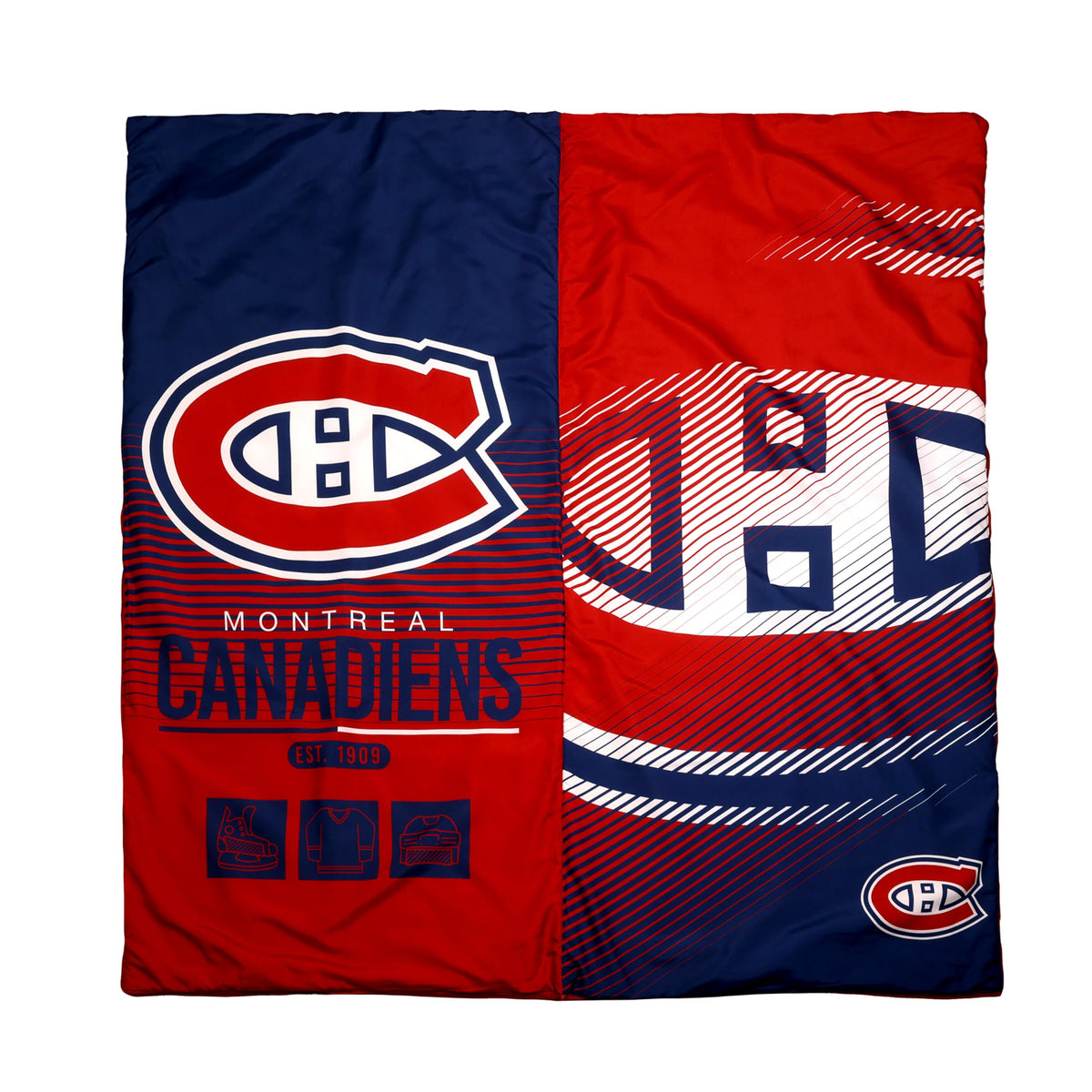 NHL Montreal Canadiens Kids Lightweight Indoor Slumber Bag/Sleeping Bag with Portable Drawstring Bag EXPRESSIONS Ultra-Soft & Cozy (Official NHL Product)