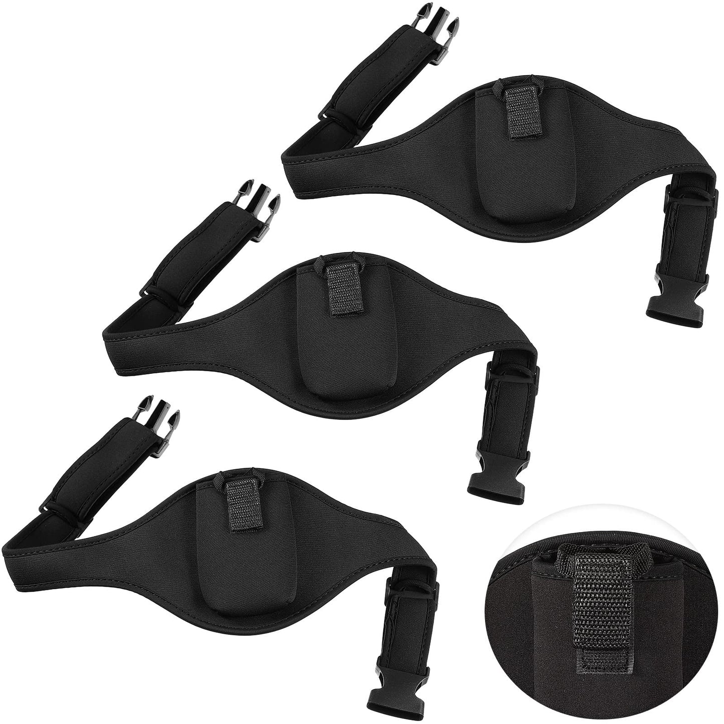 Weewooday 3 Packs Mic Belt for Fitness Instructor Microphone Belt Holder Waistband Bag Case for Theatre, Speaker (Black)