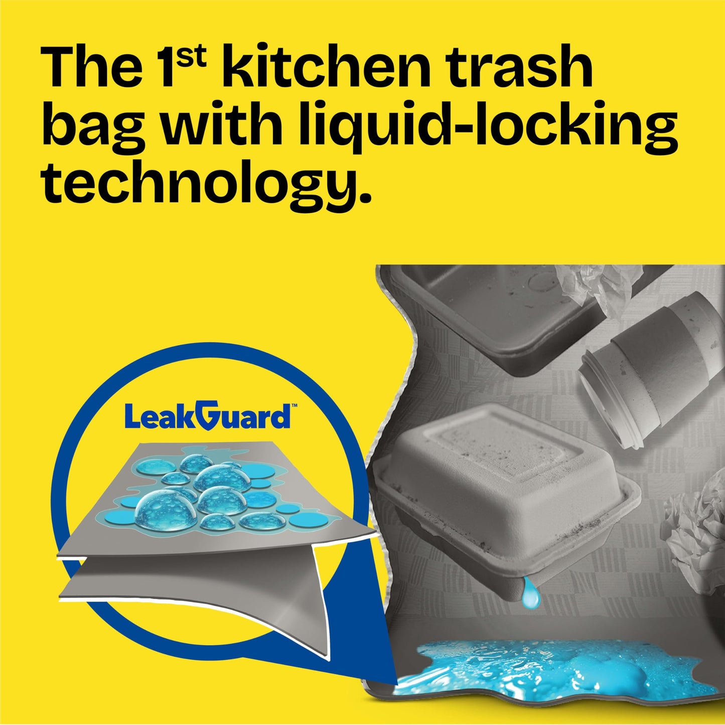 Glad ForceFlex MaxStrength LeakGuard Trash Bags, 13 Gal, Sunshine Lemon Scent, 90 Ct (Pack May Vary)