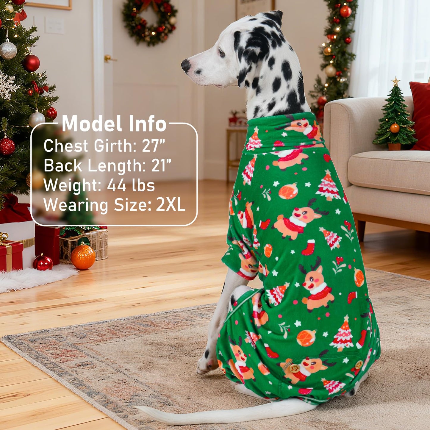 KYEESE Dog Christmas Pajamas Soft Dog Clothes Small Dog Christmas Pajamas Dog Pajamas for Small Dogs Velvet Dog Coat Cat Clothes Dog Costume Stretchy Dog Onesie Dog Christmas Outfit