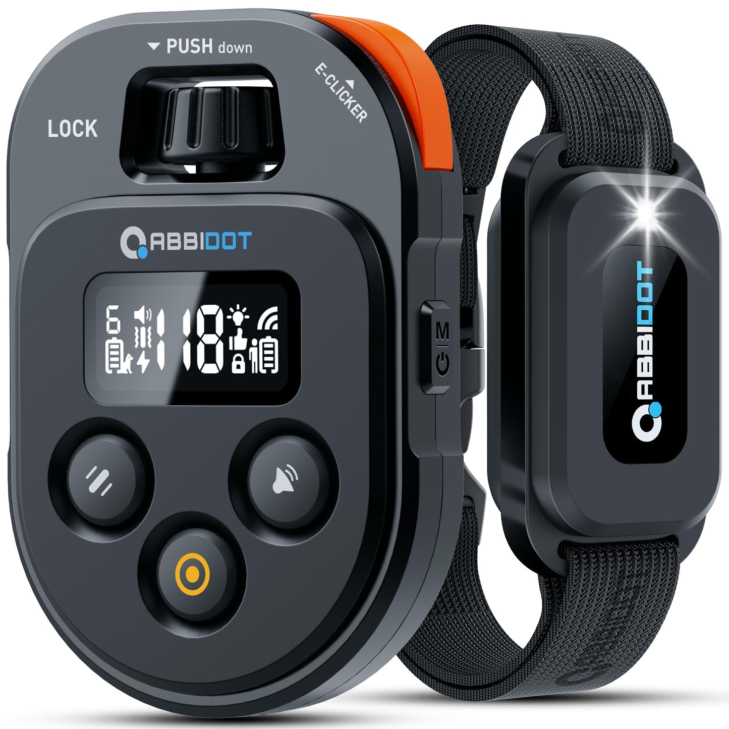 ABBIDOT Shock Collar - 4500ft Dog Training Collar, 4 Customized Modes with 178 Levels, E-clicker, Night Light, Waterproof Rechargeable E Collar for Small Medium Large Dogs