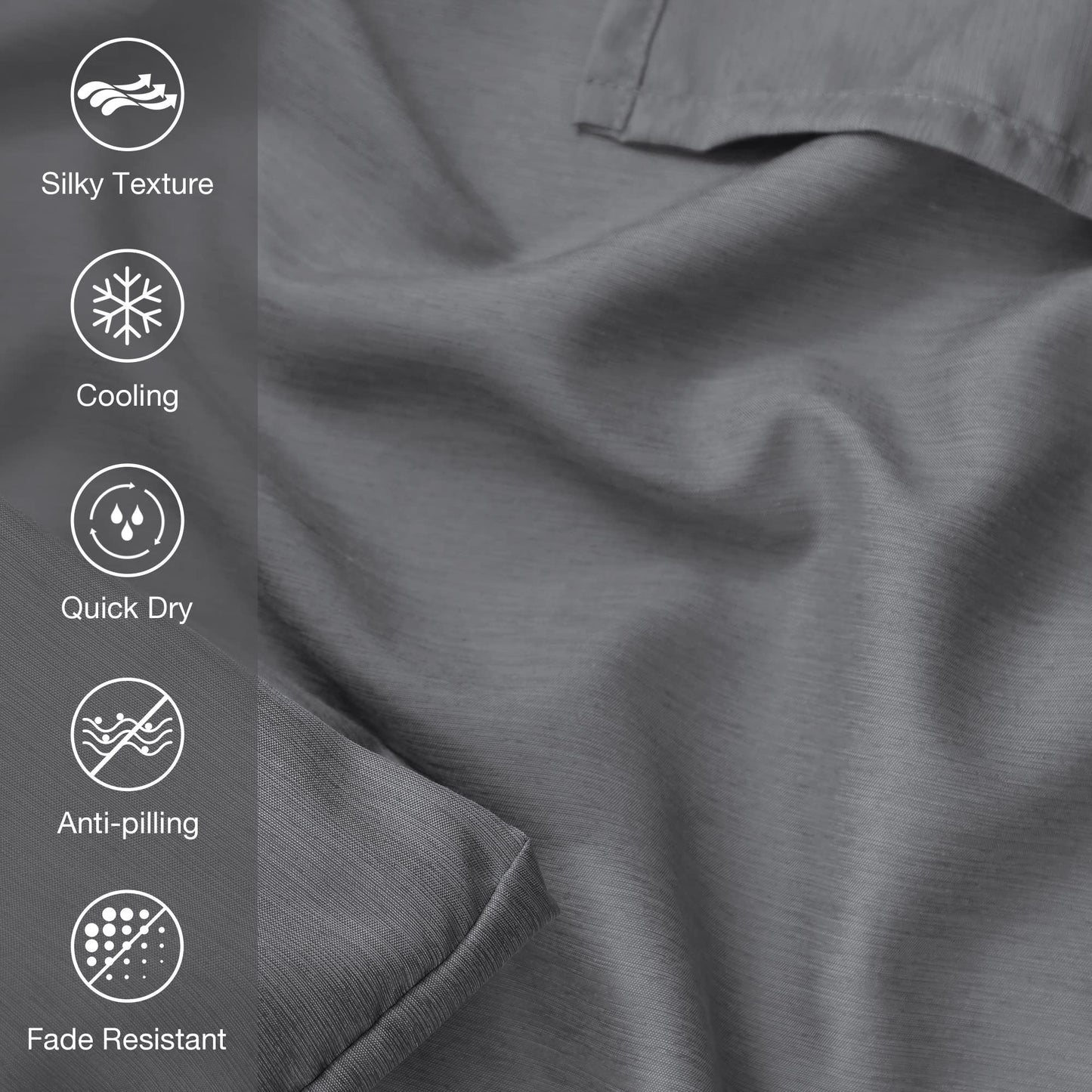 Mooreeke Bamboo Draps Queen Sheets, Cooling Bed Sheets Rayon Derived from Bamboo, Grey Breathable & Soft Bed Sheets