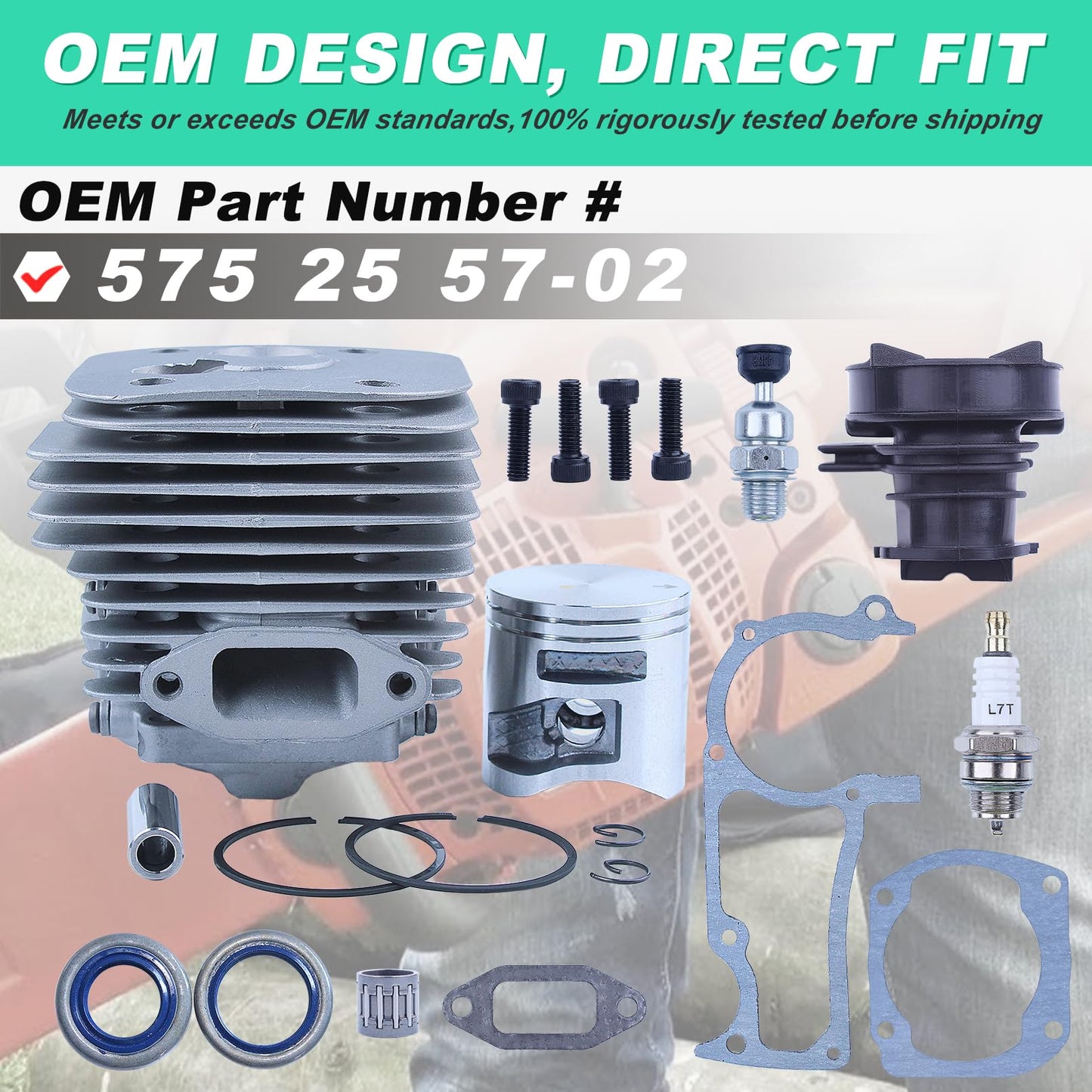 Adefol 50mm Cylinder Piston Gasket Kit for 365 372XP X-Torq Husqvarna Chainsaw Replacement 575 25 57-02