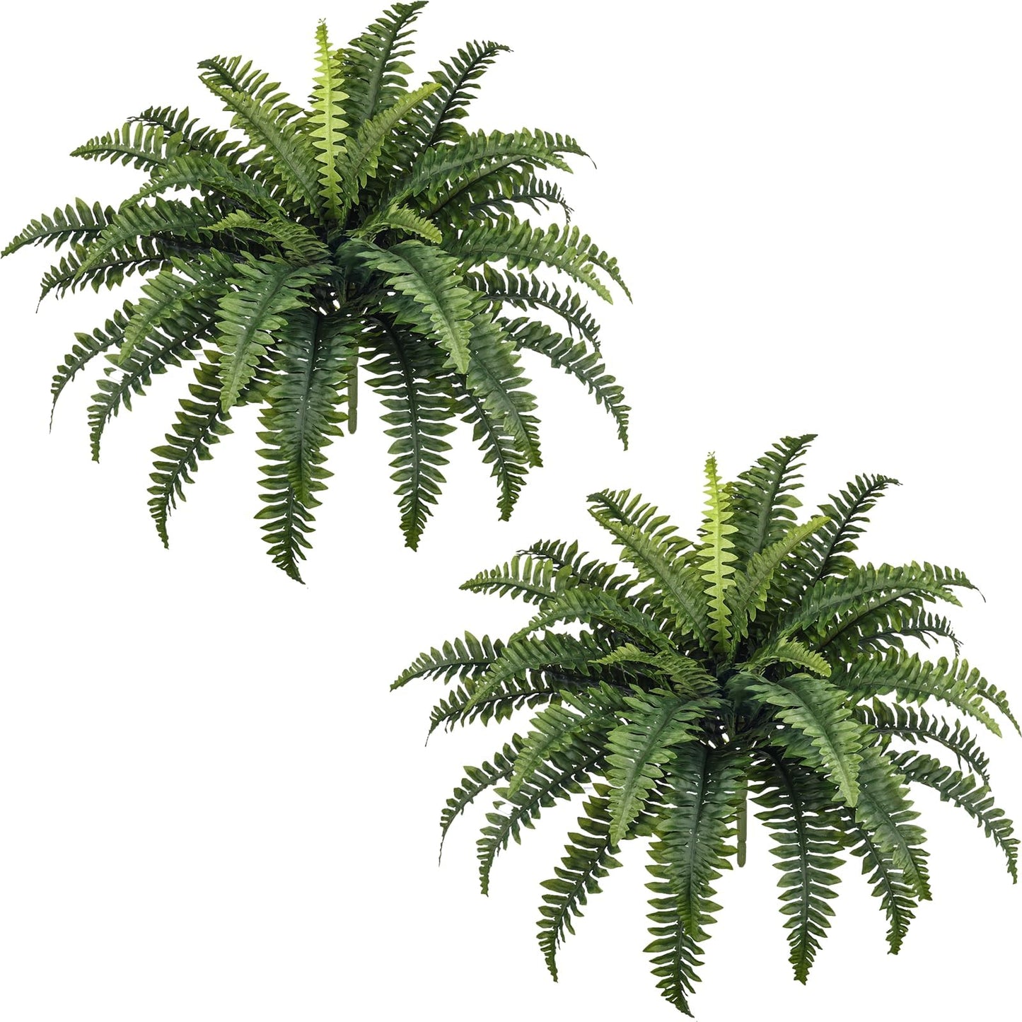 FOREST PRINCE Artificial Ferns, Set of 2 Bouquets 34" Fake Ferns with 39 Fronds for Decoraction Outdoors Garden Home