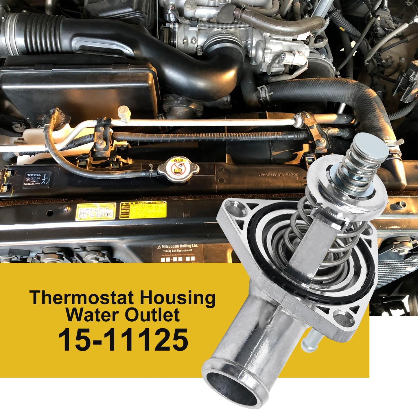 MDEOOSKY 12674639 Engine Thermostat Housing Assembly Aluminum Replacement for Silverado 1500 4.3L 5.3L 2014-2018 Escalade 2015-2020 6.2L Yukon 2015-2020 5.3L 6.2L Sierra 1500 2014-2018