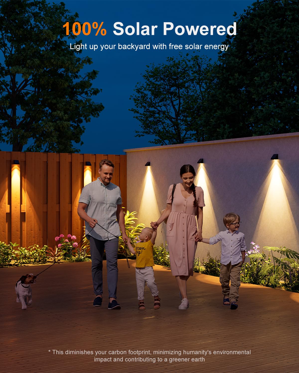 8 Pack Decorative Solar Powered Fence Lights Outdoor Waterproof with Warm White LED Spot Lens, for Outside Wall, Deck, Patio, Yard, Rail, Garage, Pool, Designed for Enhanced Security, Easy Install