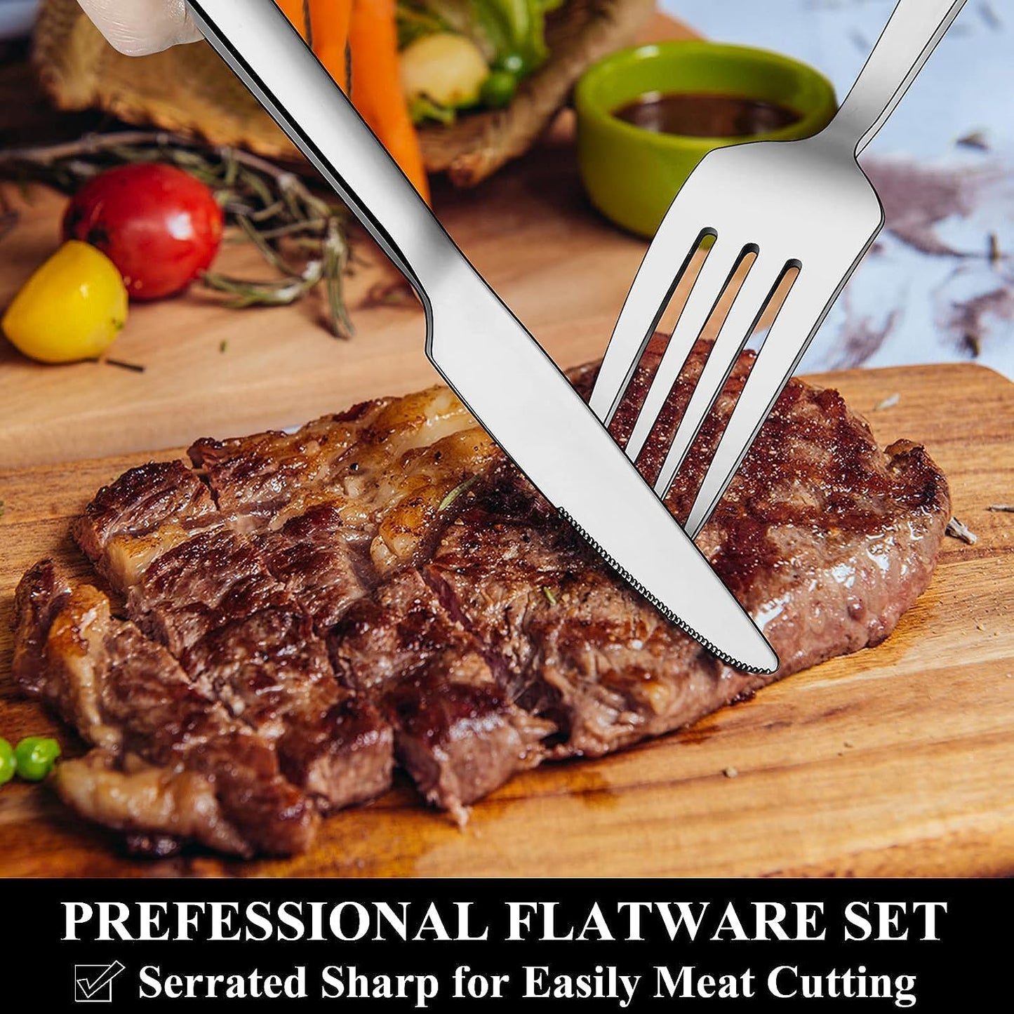 60-Piece Silverware Set, Stainless Steel Flatware Set for 12, Food-Grade Tableware Cutlery Set, Utensil Sets for Home Restaurant, Mirror Finish, Dishwasher Safe