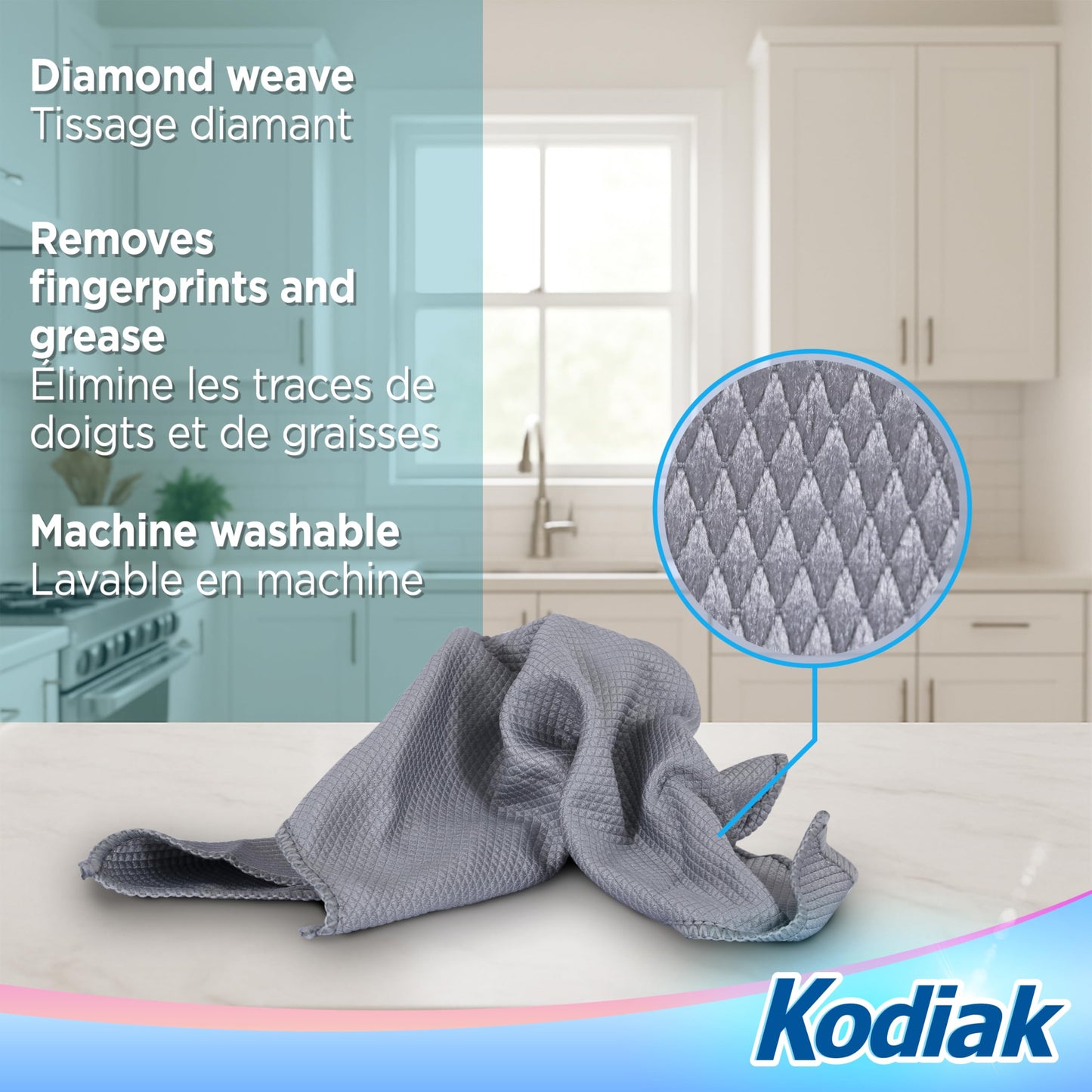 Kodiak Microfiber Stainless Steel Cleaning Cloths – 24 Count, 13.7 x 13.7 Inches, Streak-Free, Lint-Free Towels for Appliances, Fixtures & Surfaces, Reusable & Durable