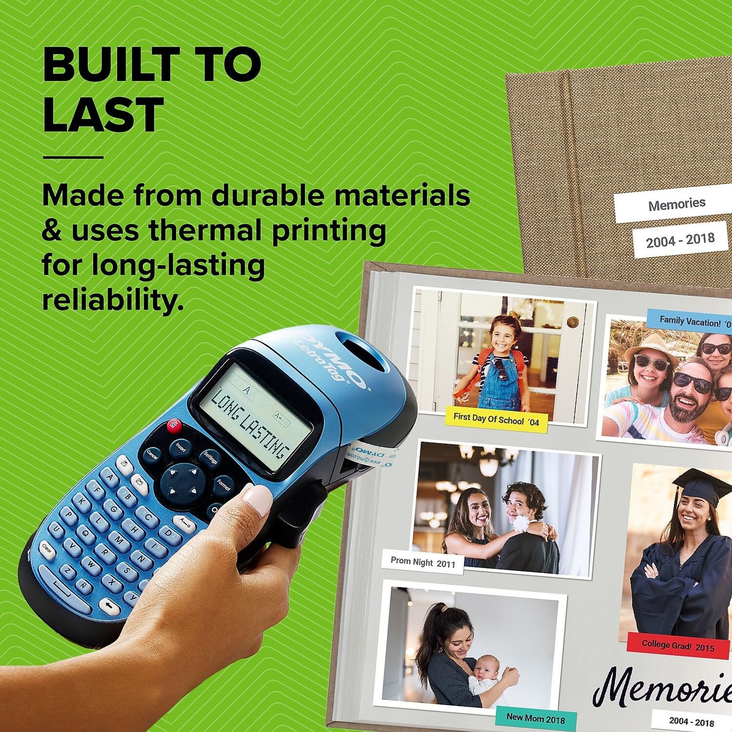 DYMO LetraTag Labeller, Plus LT-100H Personal Label Maker Bundle with Tape Cassette, 1 White Paper Tape 1/2" x 13', 1-Carded with 1 Tape (1782120)