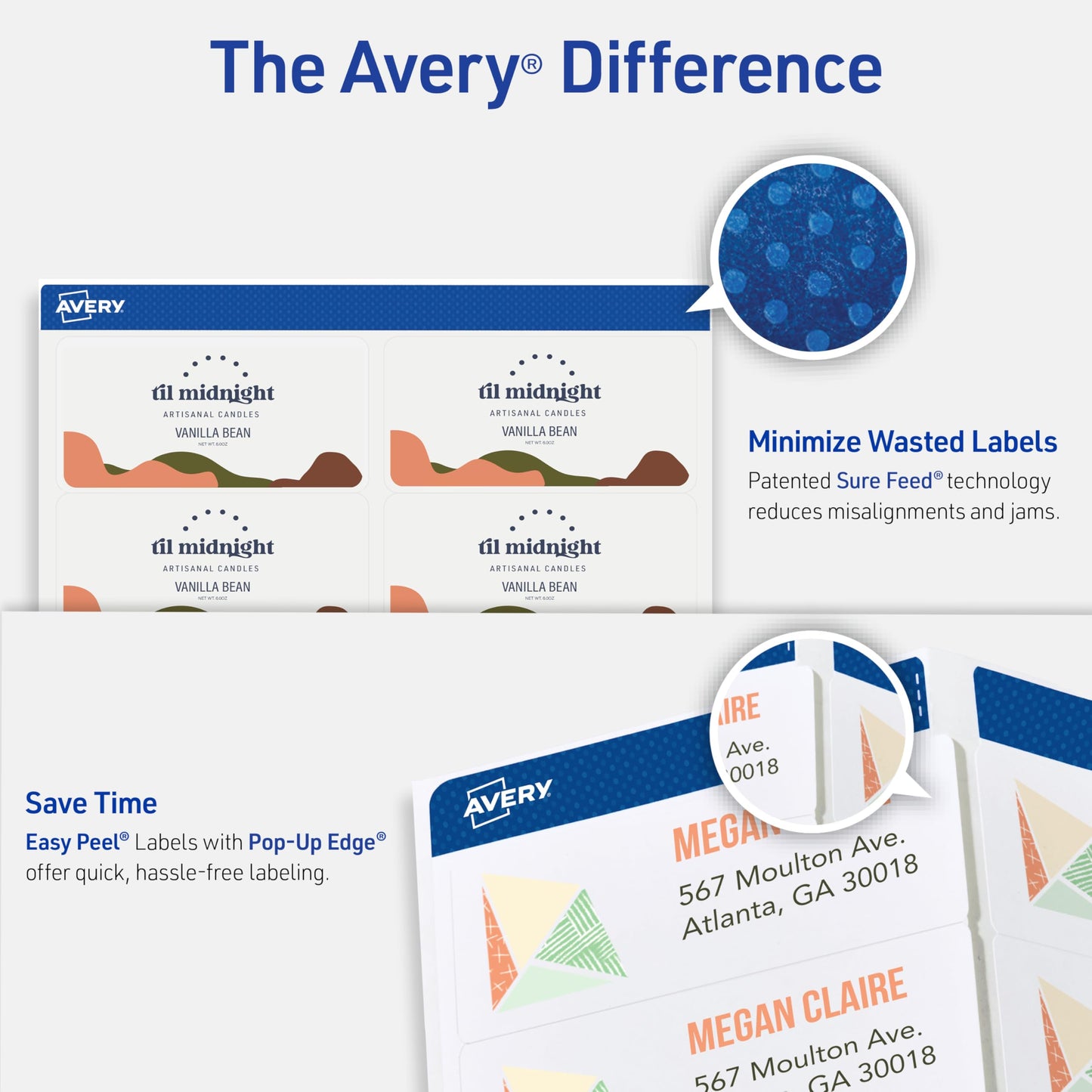 Avery Ink Jet Clear Address Labels, 2" x 4", 250 per Pack (8663)