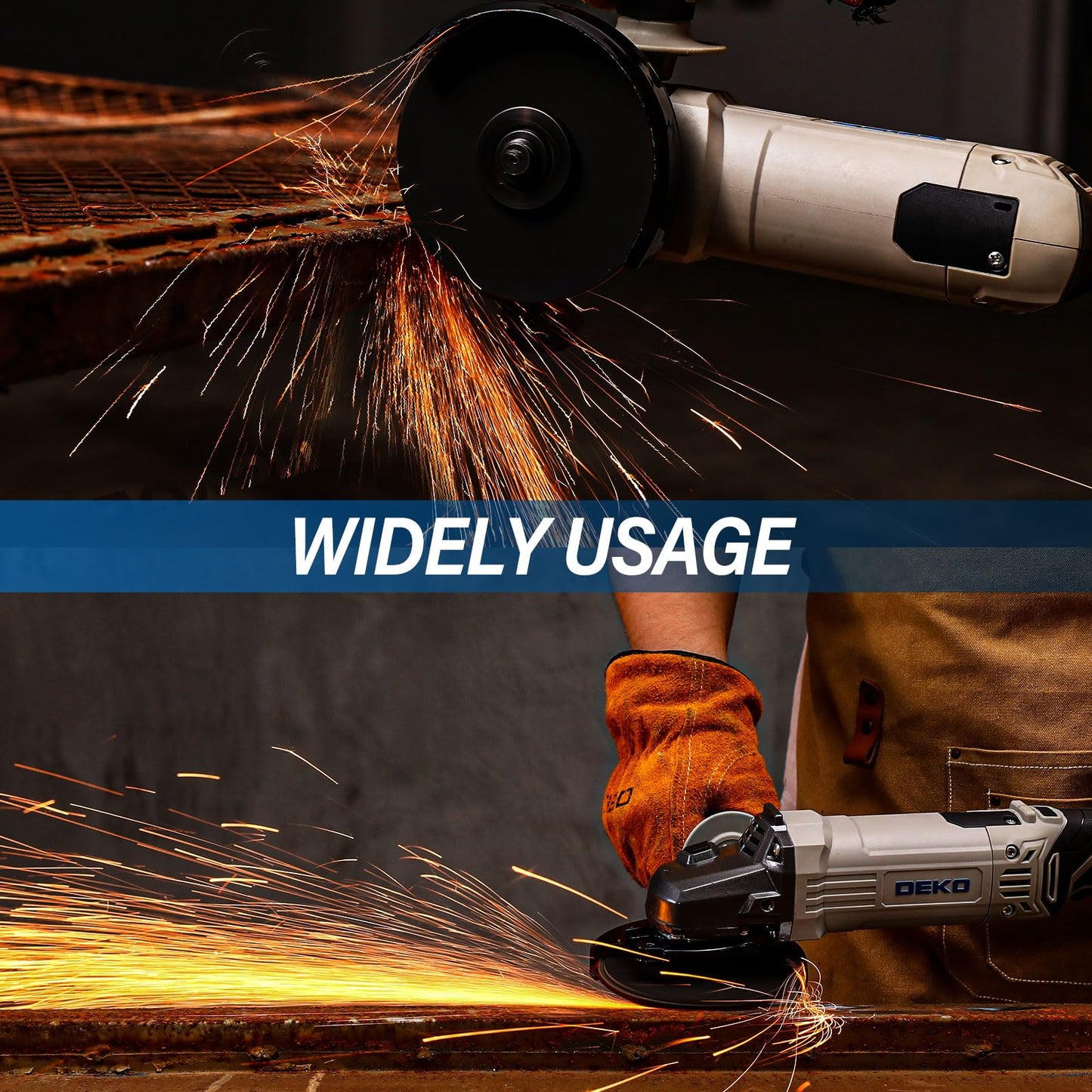Angle Grinder Electric Power Tool: DEKOPRO 4-1/2 Inch 7.5-Amp Hand Corded Angle Grinder Power Grinders Tools with Grinding and Cutting Wheel, Disc for Metal, Wood, Hard Case