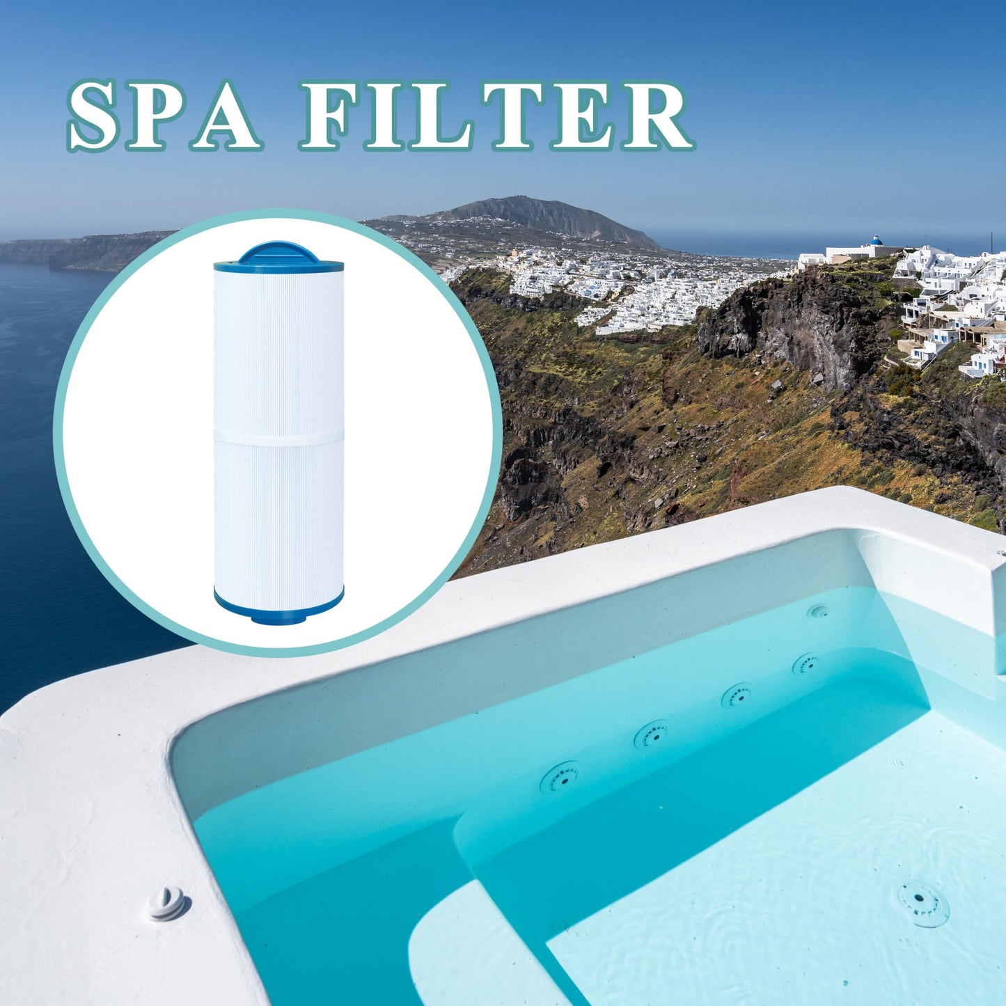 Chryseos Spa Filter Compatible with 4CH-949, PWW50L, Rising Dragon 50, Waterway 50 SF, FC-0172, SD-01143, 817-4050, 2 Pack