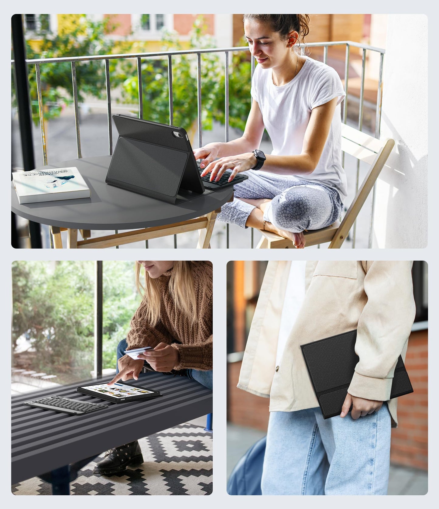 CHESONA Keyboard Case for iPad (A16) 11th 2025/10th Generation 10.9-inch 2022, Magnetic Detachable Wireless Keyboard, Stand Folio Keyboard Cover with Pencil Holder, Thin & Light, Black