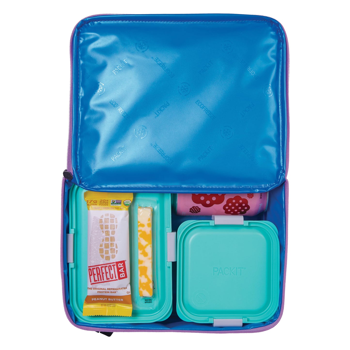 PackIt Freezable Classic Lunch Box, Lavender, Built with ECOFREEZE Technology, Fully Freezable, Collapsible, Reusable, with Zip Front Pocket and Buckle Handle, Designed for Fresh Lunch On The Go