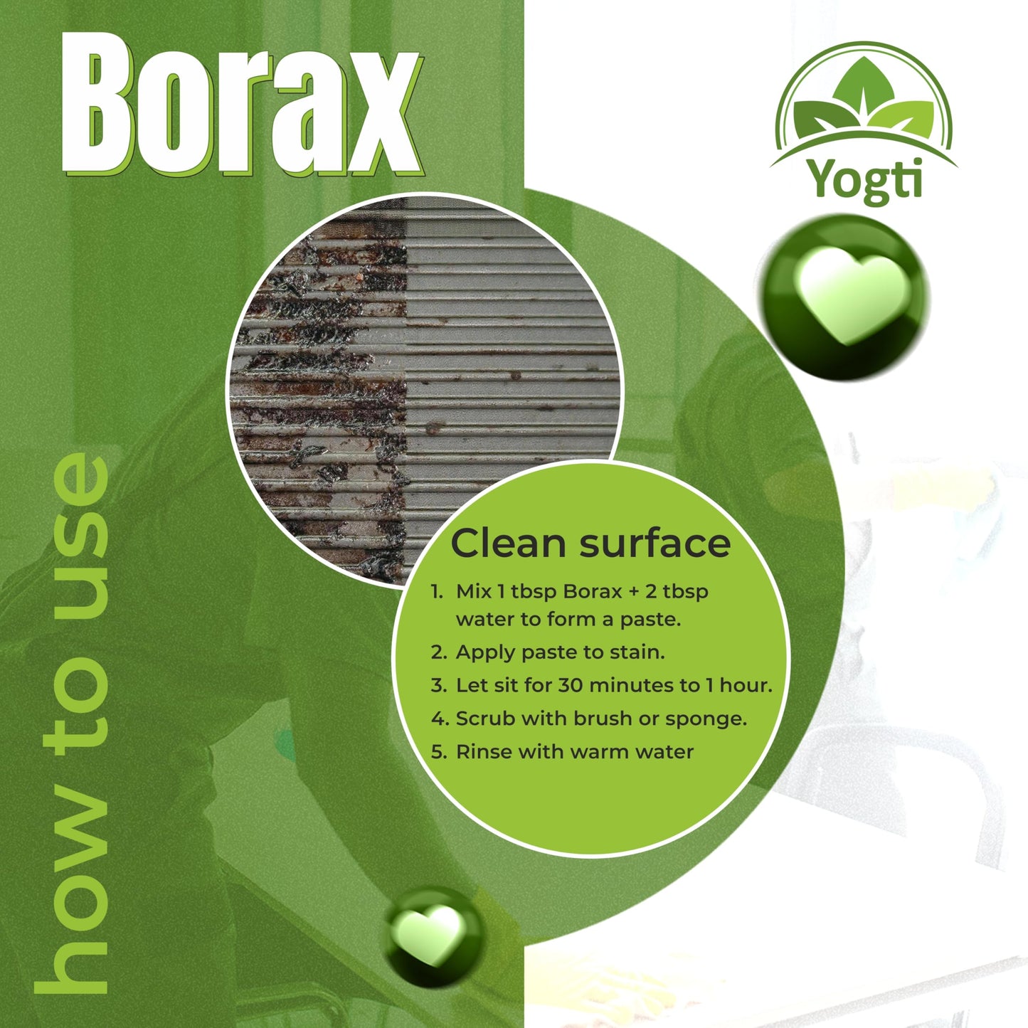 Yogti [Canadian Brand] Borax Powder Laundry Detergent Booster, Pure and Natural, All Purpose Household Cleaner - 4.54 kg
