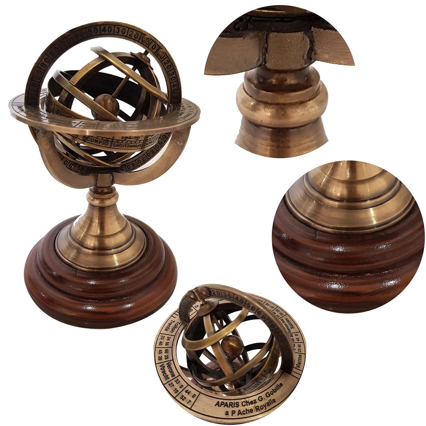 Royal Marine Antique Finish Armiliary Compass Maritime Collection of Gifts Historical Navigation Instruments