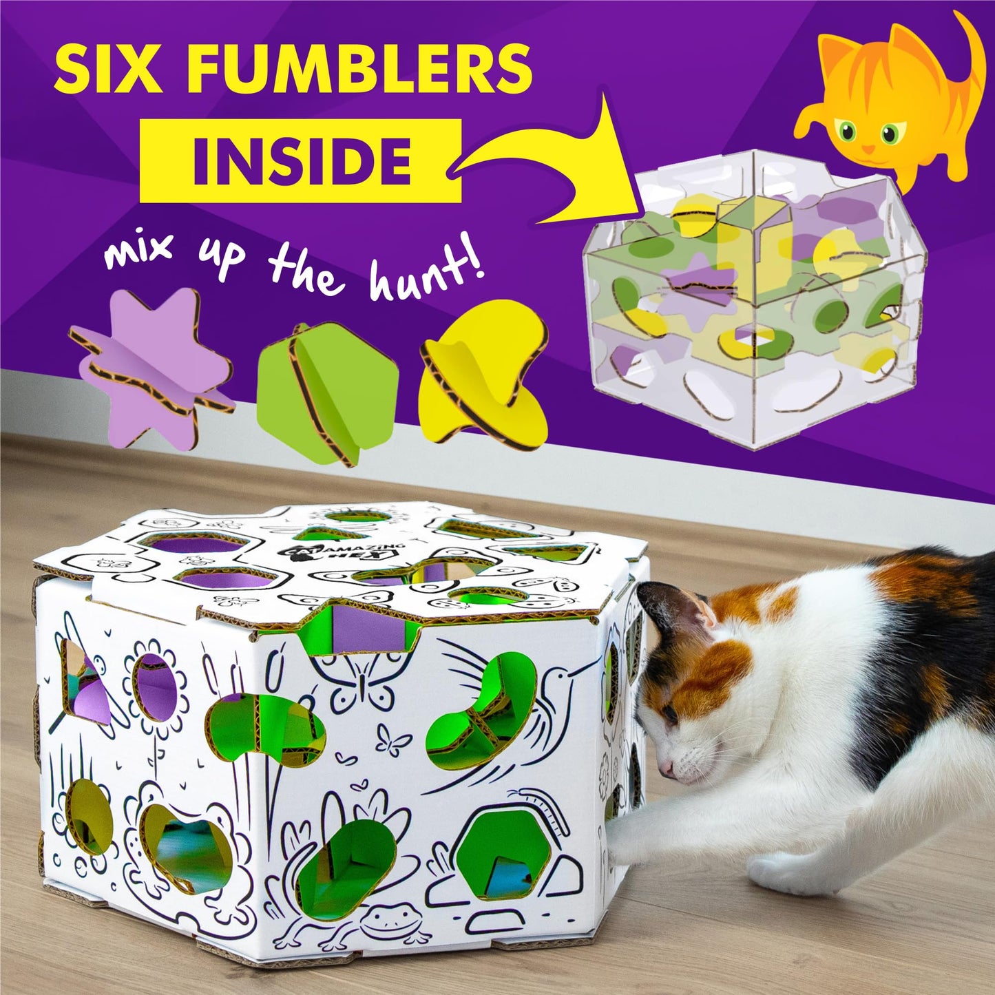 Cat Amazing HEX – Interactive Treat-Hunt Puzzle Feeder