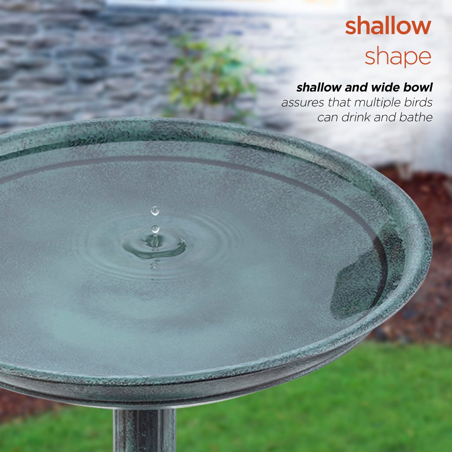 Alpine Corporation - 25" Tall Outdoor Birdbath with Planter Yard Statue, Green – Stunning Garden Accent to Attract Birds - Durable Polypropylene Construction for Patio, Deck, or Yard