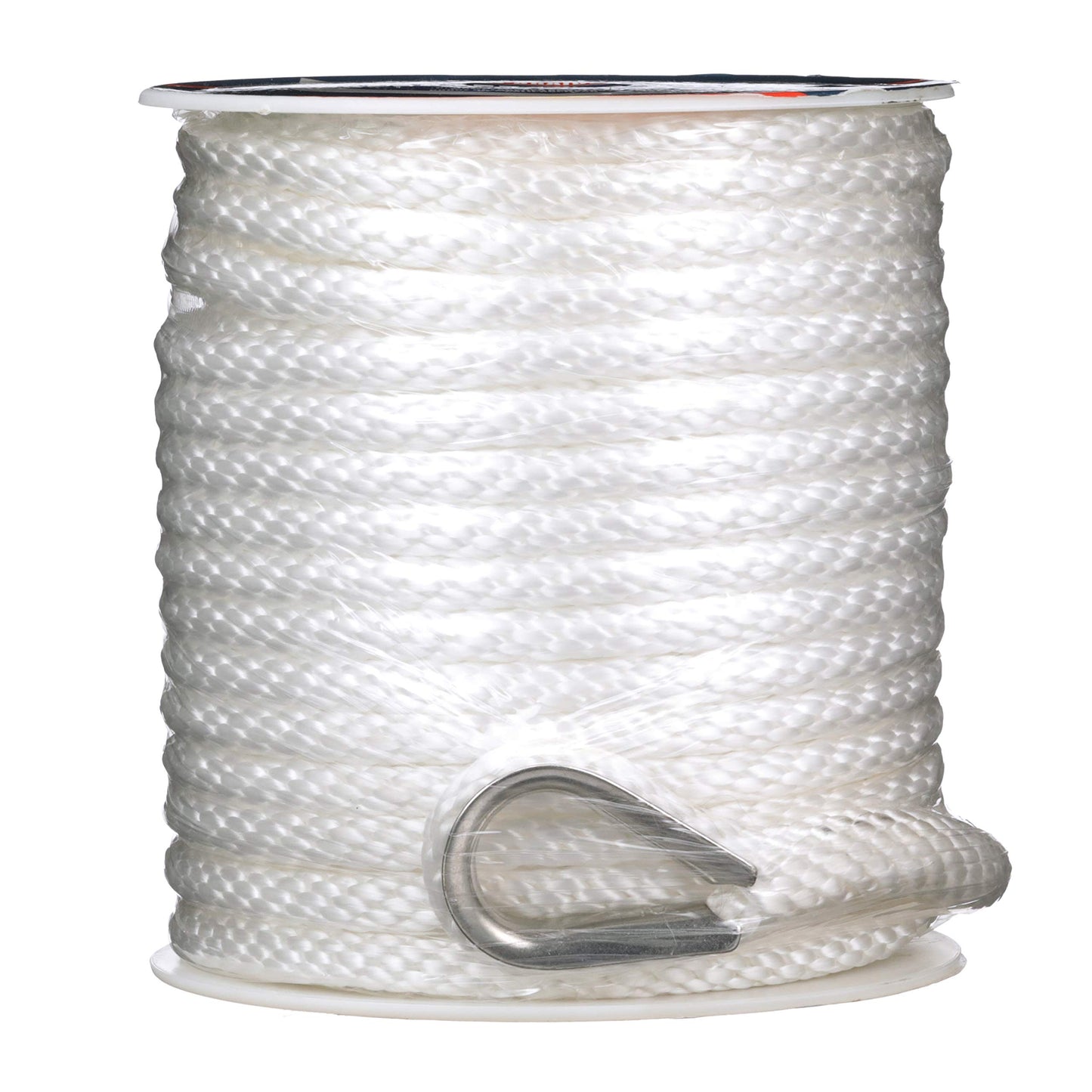 Attwood 11724-1 Solid Braid Multifilament Polypropylene Anchor Line with Thimble 3/8-Inch x 100-Feet, White