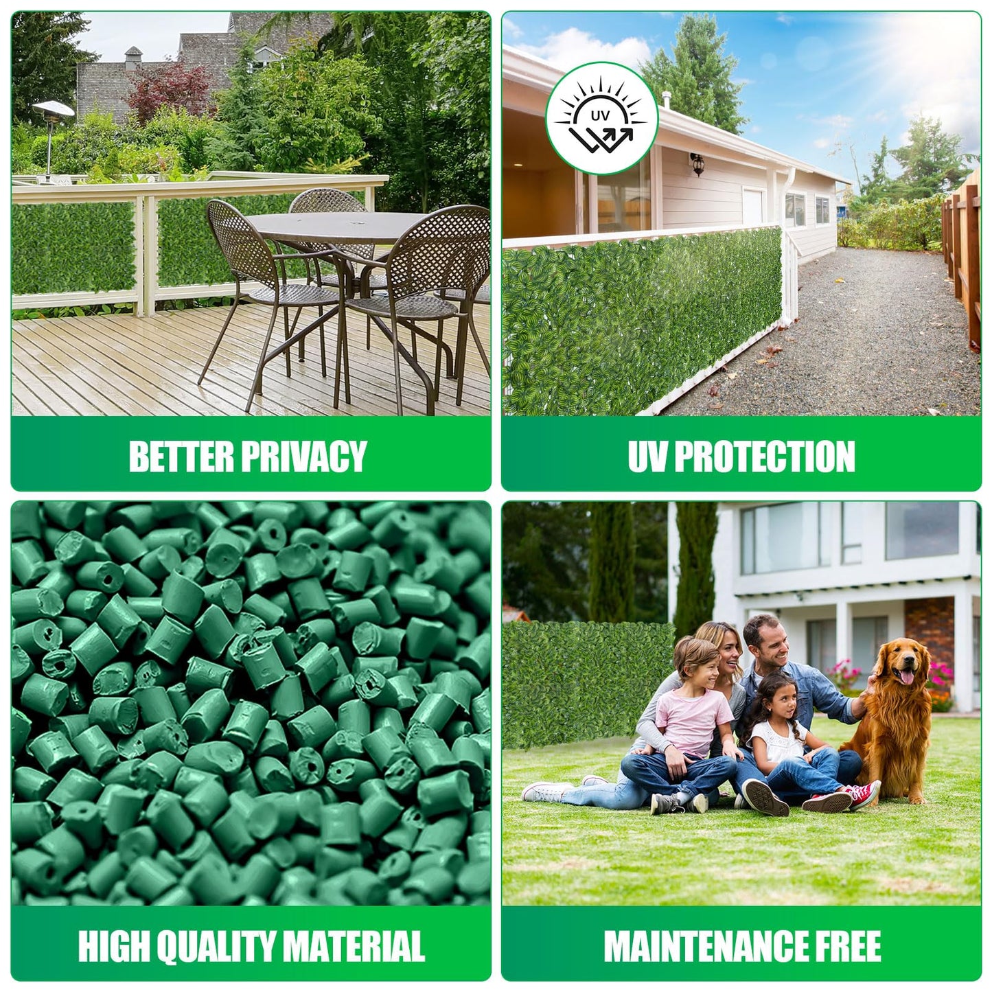 Artificial Ivy Privacy Fence Screen 40x120in, Artificial Faux Ivy Hedge for Garden and Balcony, Faux Leaves Privacy Fence with 100PCS Zip Ties and Replacement Leaves,Nail