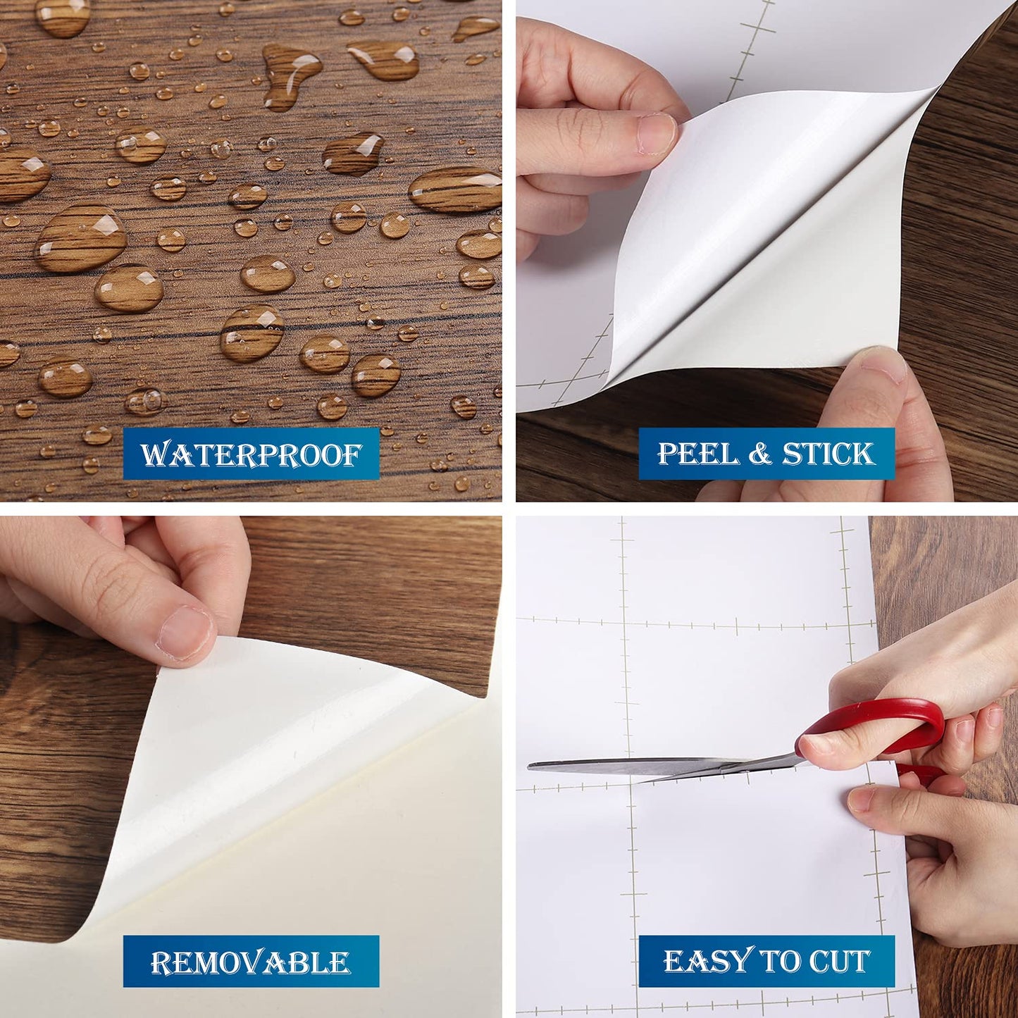 FunStick 24" x 200" Brown Wood Contact Paper for Cabinets Kitchen Countertops Rustic Wood Wallpaper Peel and Stick Distressed Wood Adhesive Paper Thick Wood Grain Removable Wallpaper for Furniture