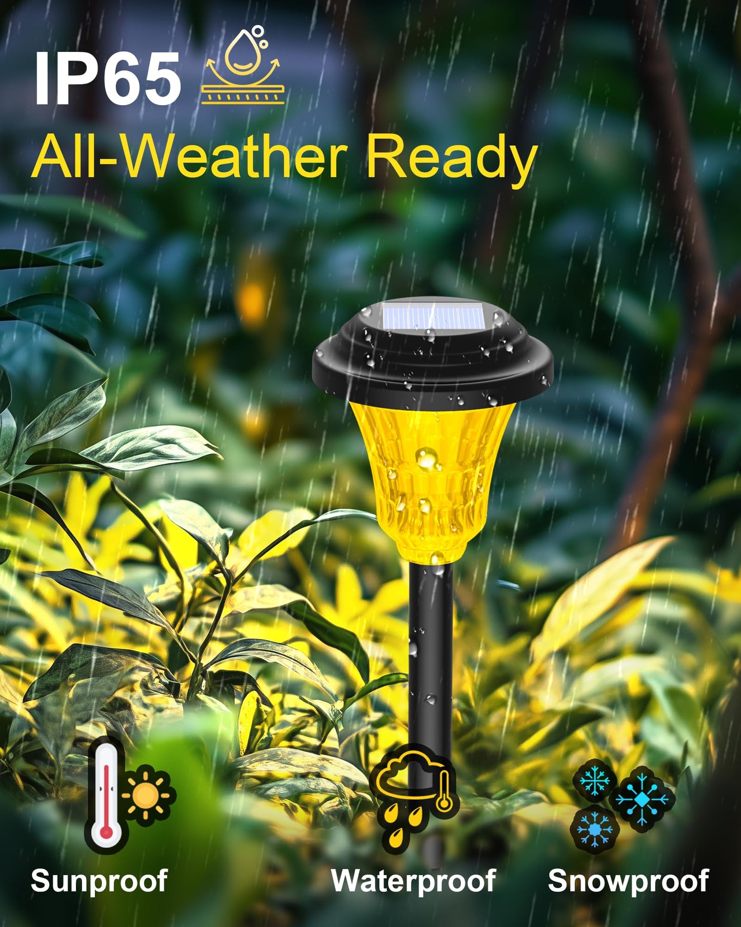 Solar Pathway Lights Outdoor，8 Pack Solar Lights Outdoor Waterproof Auto On/Off Solar Garden Lights Landscape Lighting for Yard Patio Walkway Driveway（Warm White）