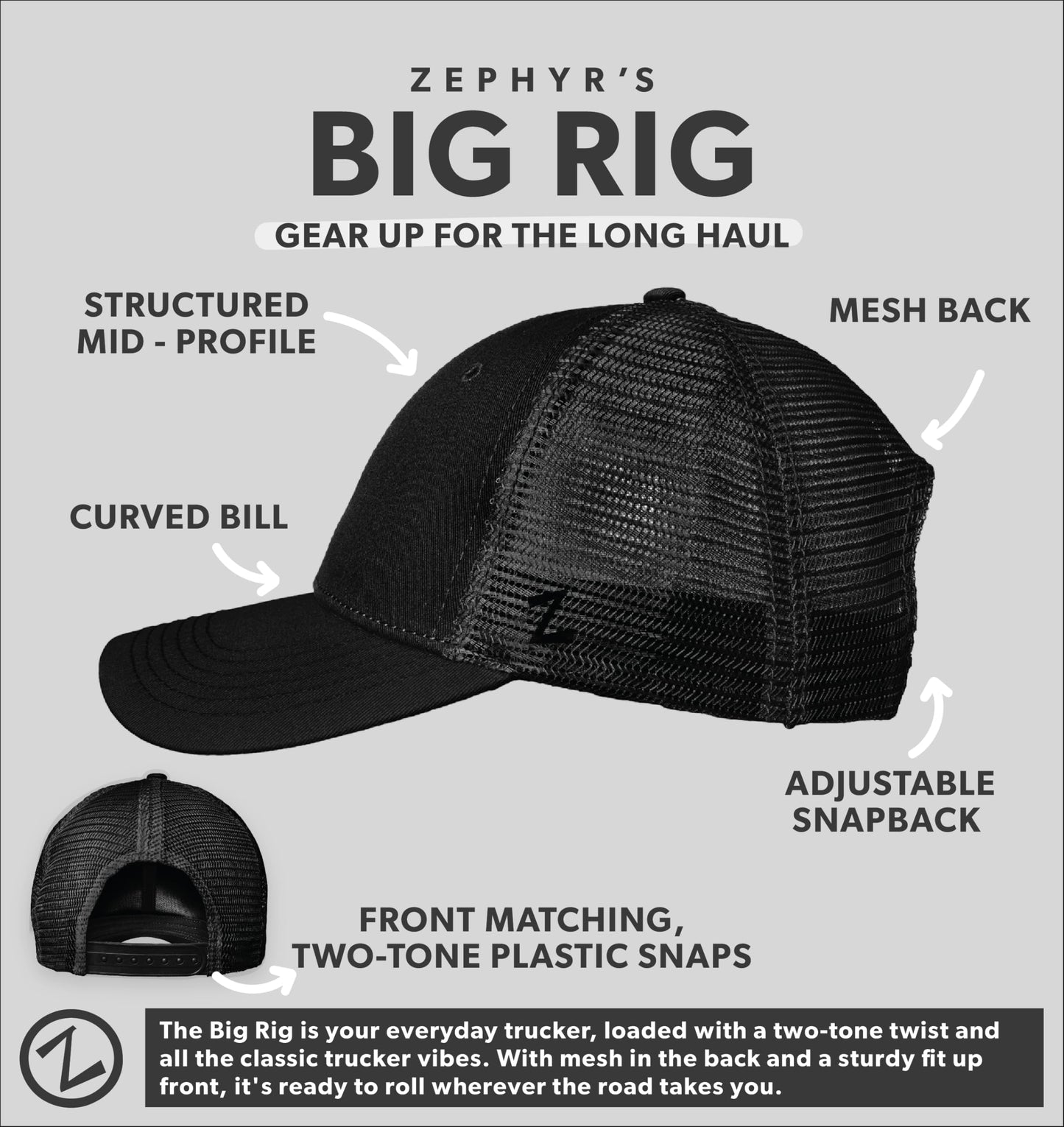 ZHATS Men's NBA Officially Licensed Adjustable Snapback Hat Big Rig Icon Team Color