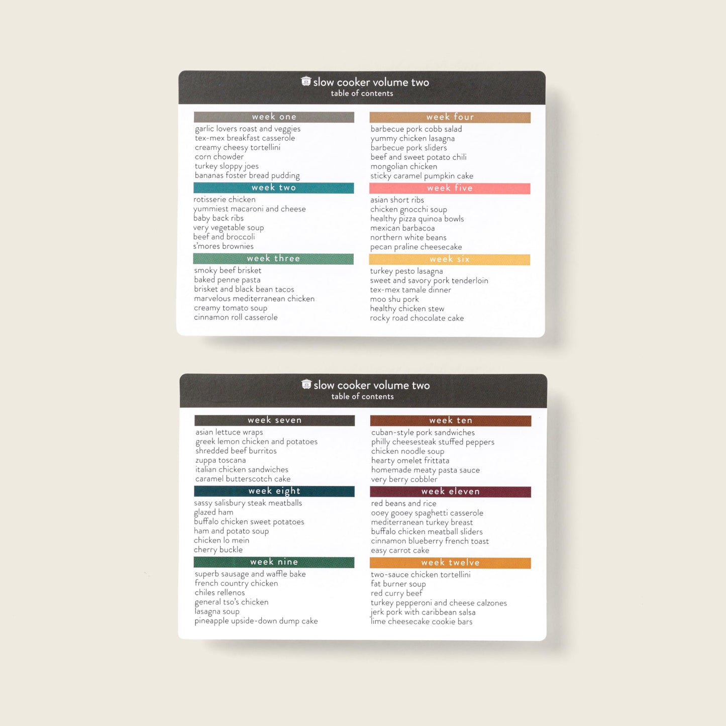 Meal Planner with 72 Photo Recipe Cards (Slow Cooker Vol 2) - Weekly Menu Planner | Recipe Box | 12 Reusable Grocery Lists | 5 Blank Cards | Card Protectors | Easy Recipe Ideas with Pictures