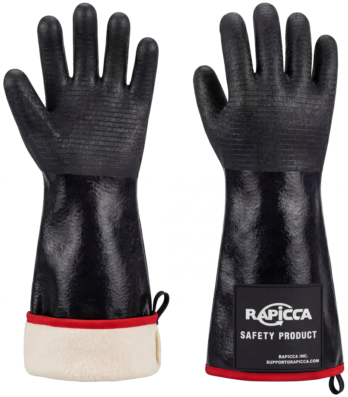 RAPICCA BBQ Gloves Oven Mitts-Smoker, Grill, Cooking Barbecue,Handling Heat Food Right on Your Fryer, Grill or Oven. Waterproof, Heat Resistant, Fireproof, Oil Resistant Neoprene Coating 14-Inch XL