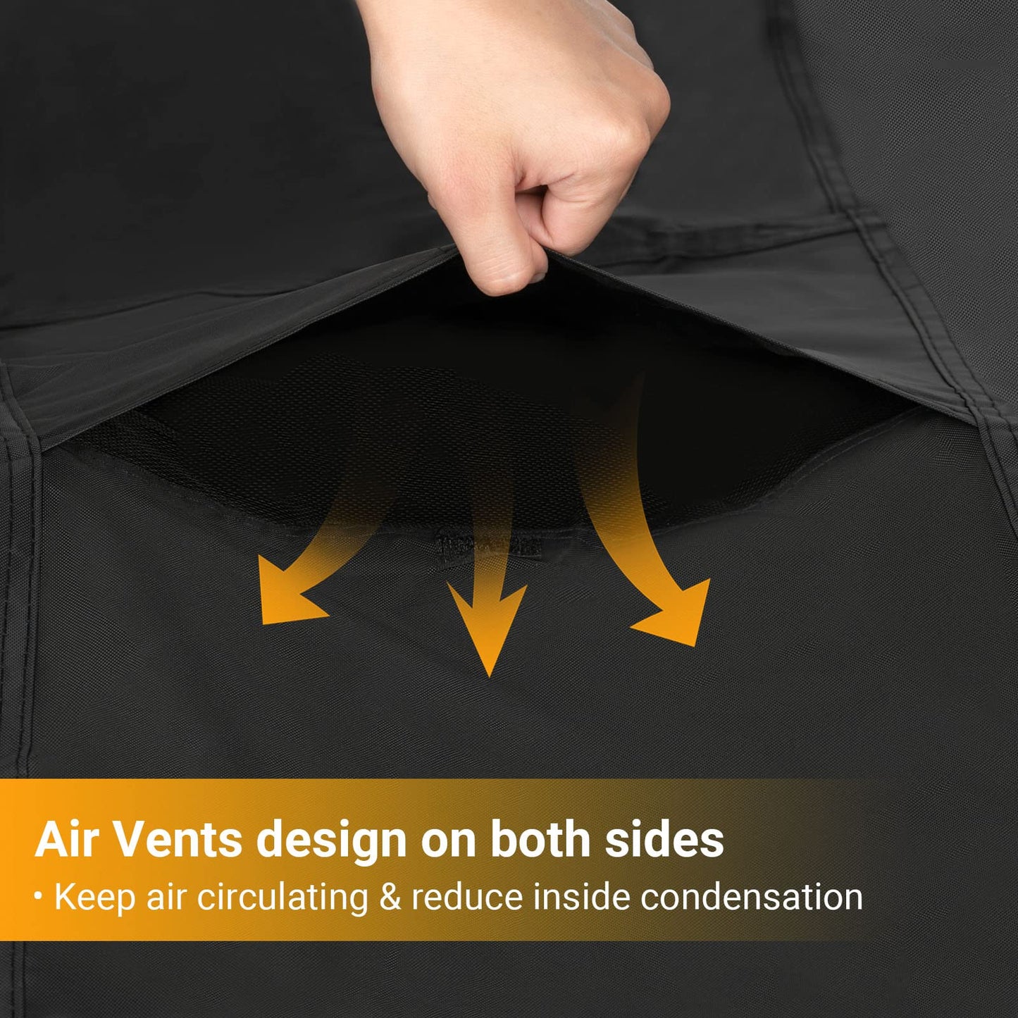 Velway Outdoor Swing Cover 3 Triple Seater Waterproof Patio Hammock Cover 87x49x70 All Weather Windproof Glider Chair Cover for Garden Furniture, Black