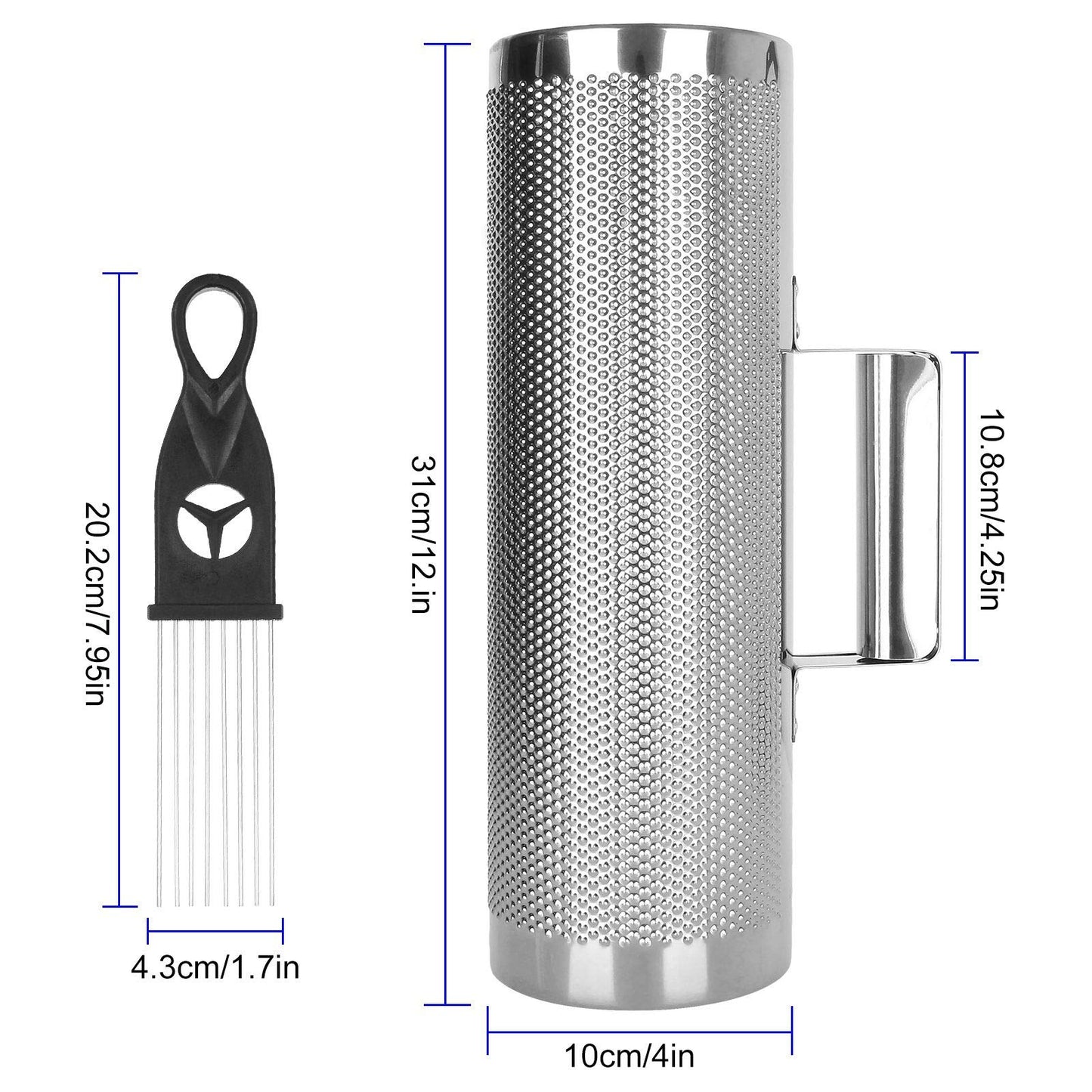 12" x 4" Metal Guiro Shaker Stainless Steel Guiro Instruments with Scraper Musical Instruments Latin Percussion Instrument