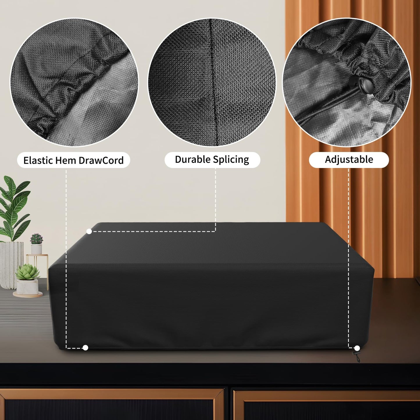 MUTUSHI Record Player Turntable Cover Turntable Dust Cover Suitable for Universal Record Players 18"L x 15"W x 5.5"H Black