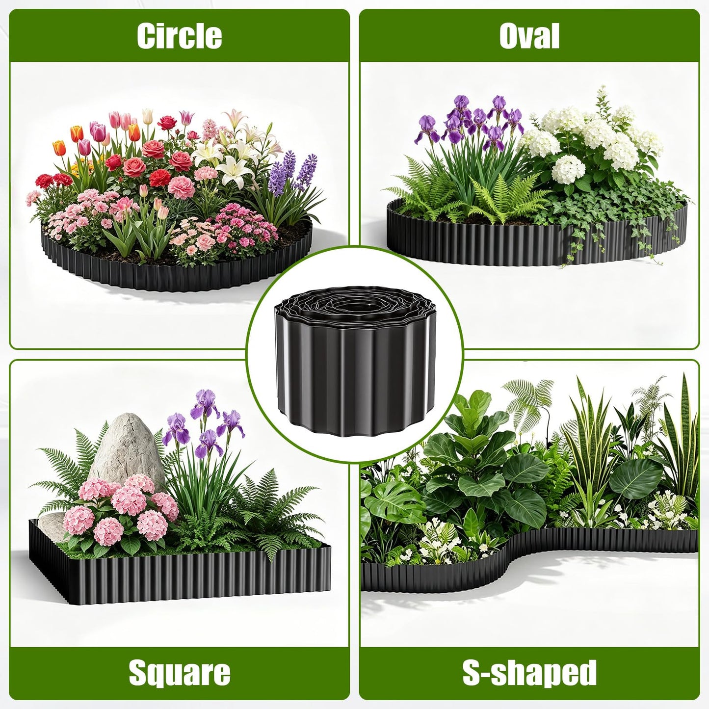 Hedday Garden Edging Border, 6"×50' Landscape Paver Edging, Tall Landscape Edging, Fence for Garden, Flower Bed, Lawn and Landscape Edging (Black)