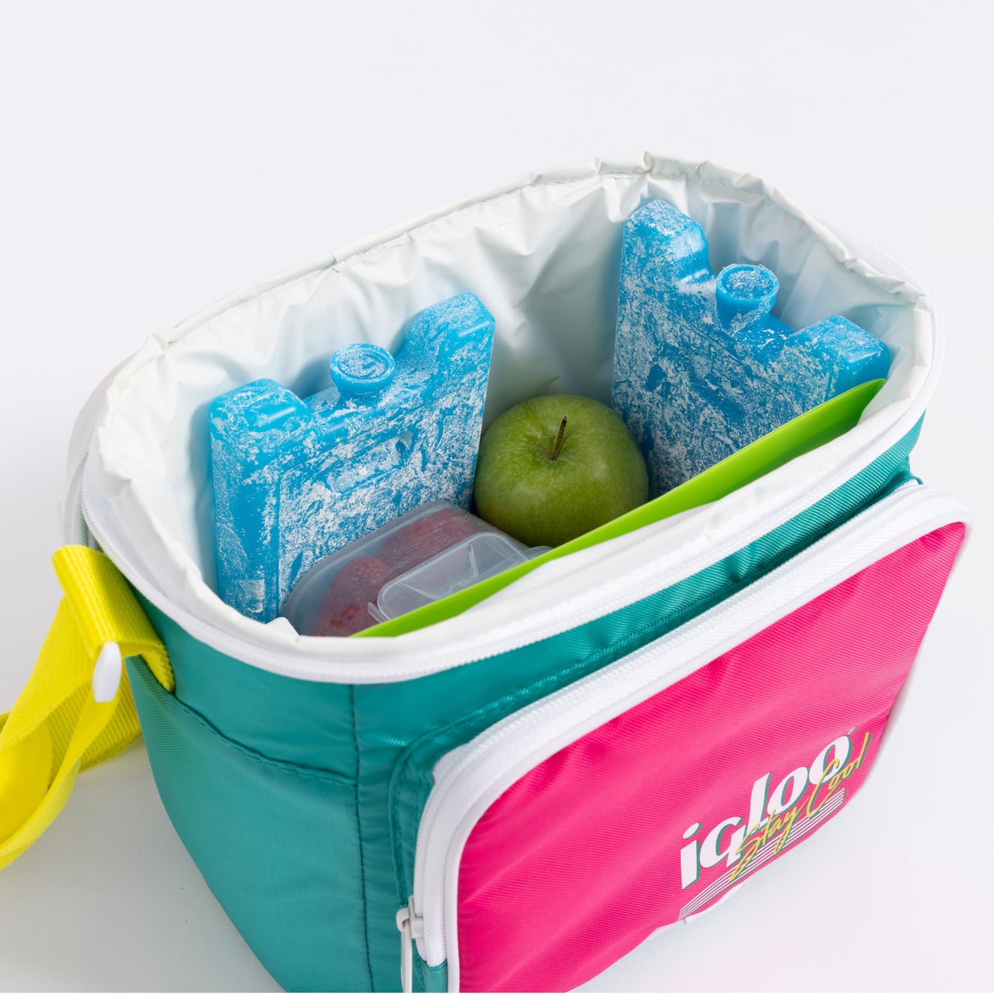 Igloo 90s Retro Collection Square Neon Lunch Box Soft Side Cooler Bag with Strap