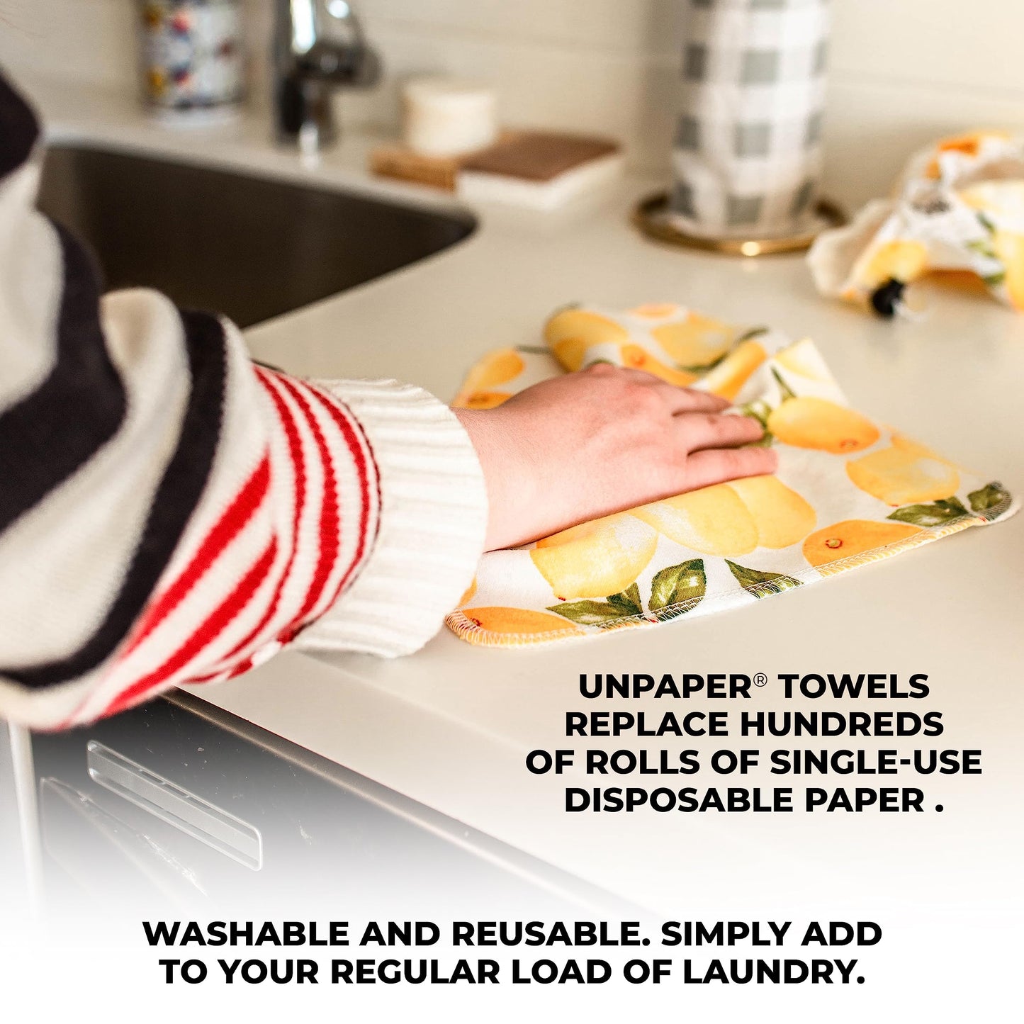 Marley's Monsters UNpaper Towels - 12 Count roll, Reusable Paper Towels Cotton, Tree Free (Surprise Print)