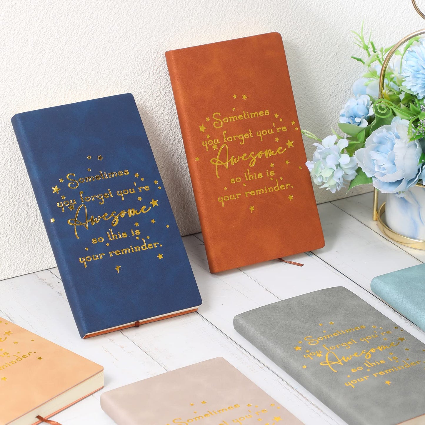 Fuutreo 10 Pcs Bulk Leather Notebook Appreciation Gift for Employee Coworker CNA Week Inspirational A6 Notebook Thank You Journal Gift for Teacher Nurse Team Staff Office School(Forget)