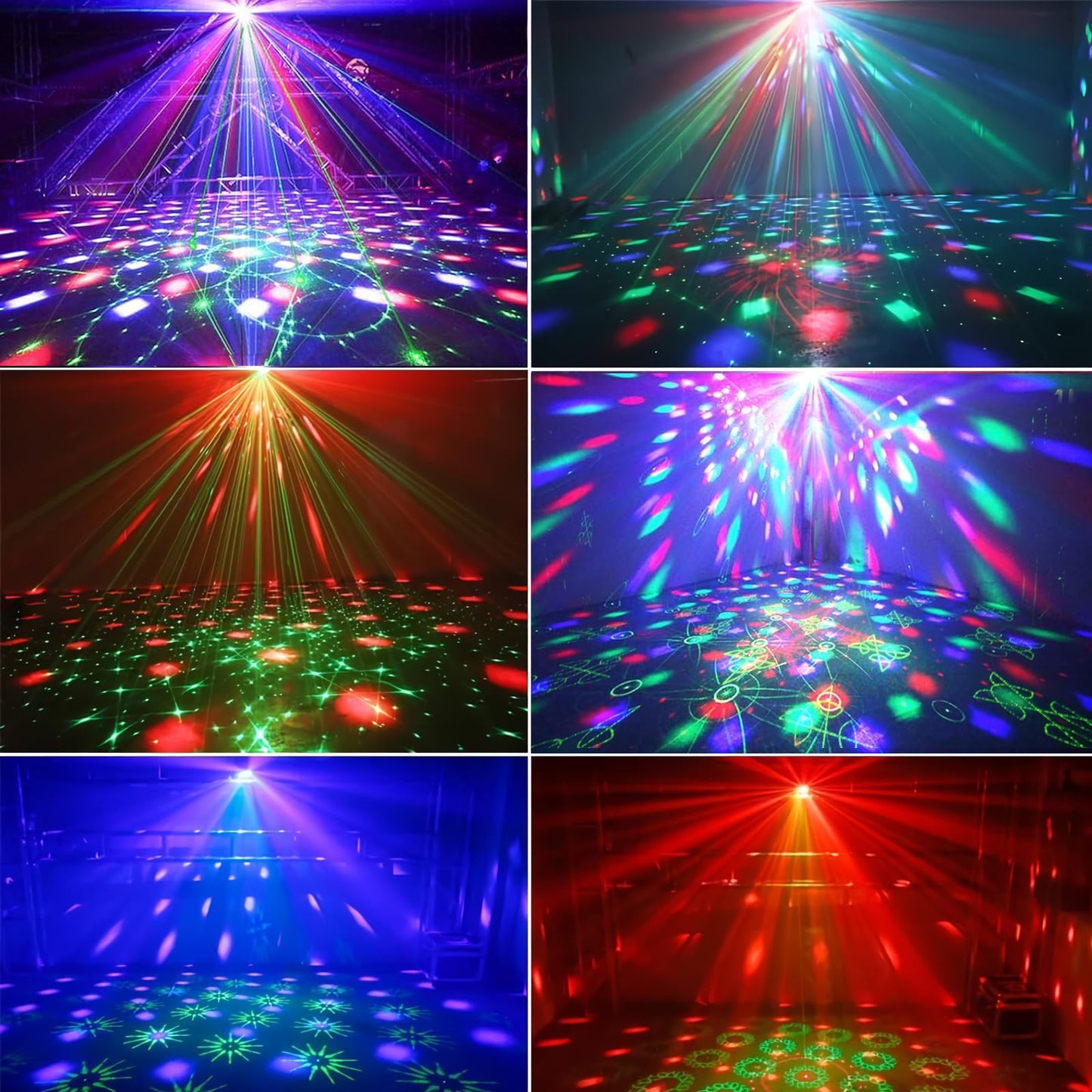 Disco Ball Lights, Party Lights, Dj Disco Lights Laser Light, Sound Activated Stage Strobe Projector with Remote Control for Pub Bar Birthday Christmas Wedding Home Party