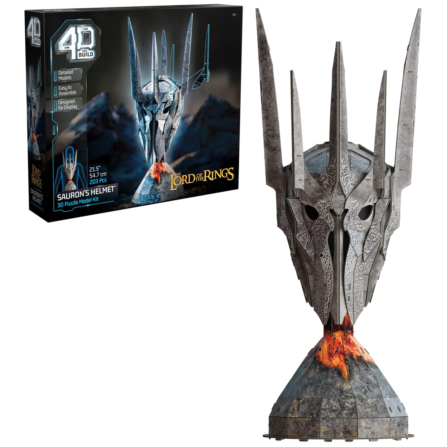 4D Build, Lord of The Rings Sauron Helmet 3D Model Kit, Lord of The Rings Collectibles & Desk Décor, Adult Puzzle, Building Toys, 203 Pieces, 3D Puzzles for Ages 12 & Up