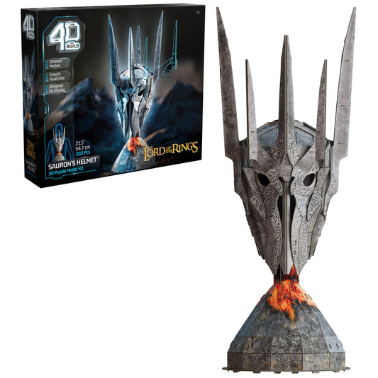 4D Build, Lord of The Rings Sauron Helmet 3D Model Kit, Lord of The Rings Collectibles & Desk Décor, Adult Puzzle, Building Toys, 203 Pieces, 3D Puzzles for Ages 12 & Up