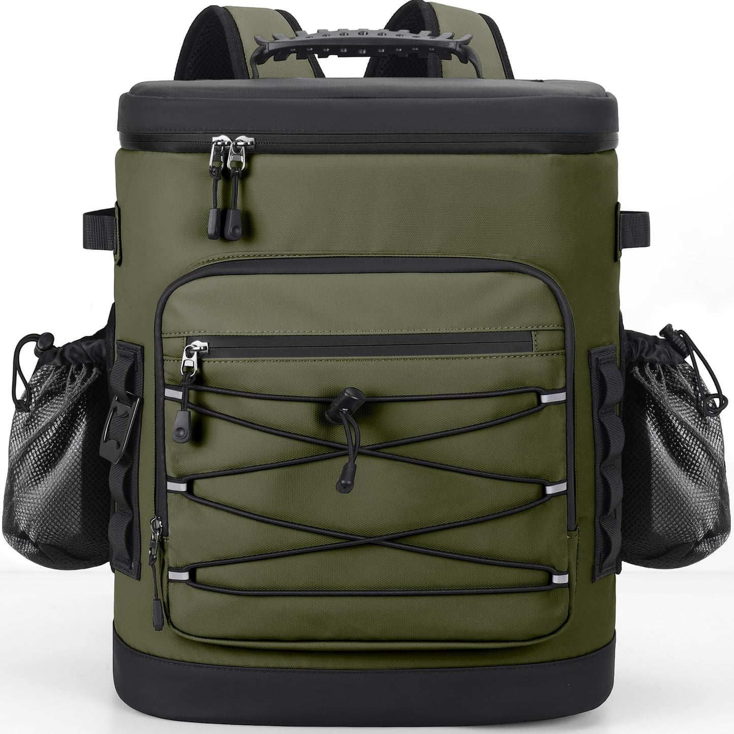 YOUNGOA Large 52cans Cooler Backpack, Insulated, Waterproof, Leak Proof, 30L Large Capacity (Green)