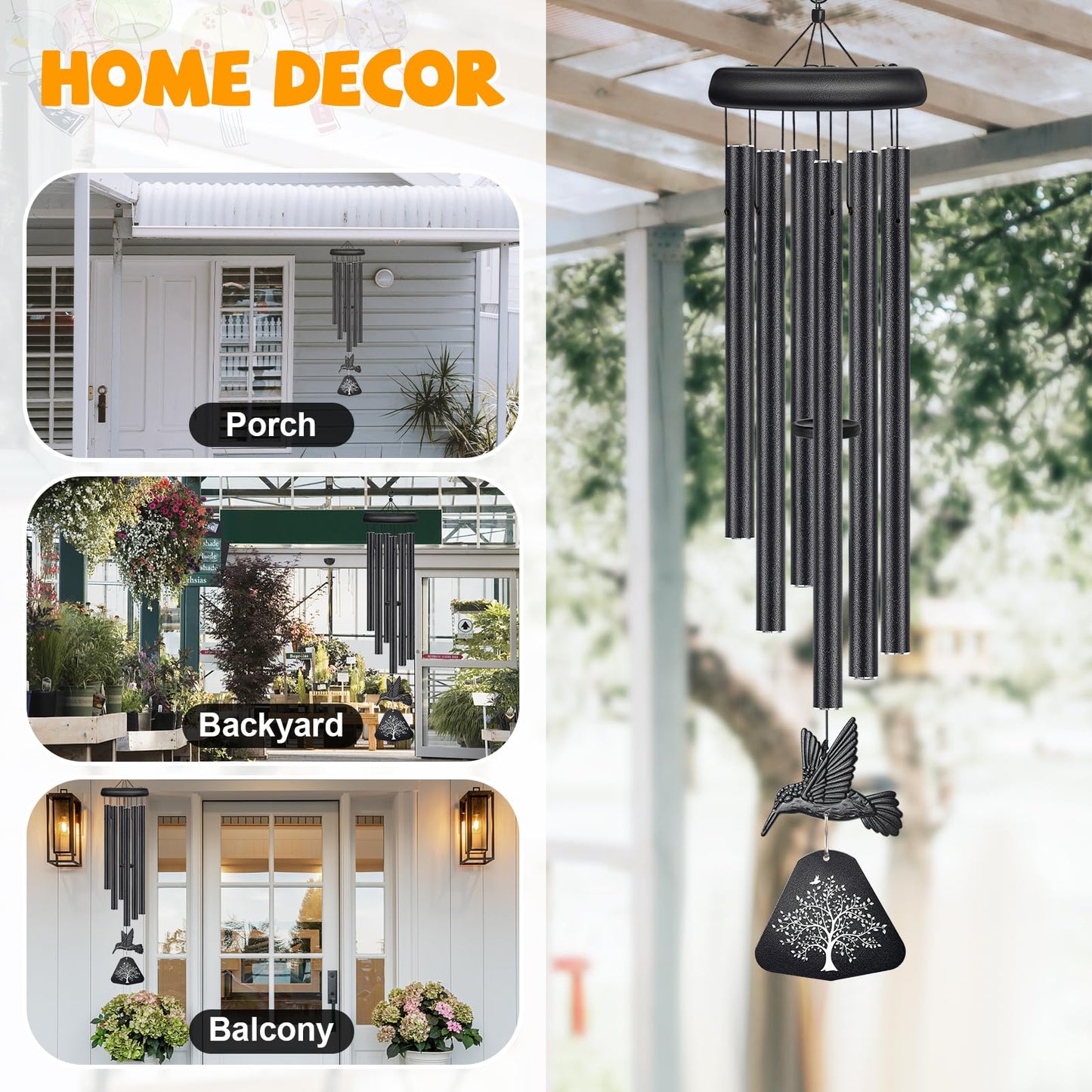 Sympathy Wind Chimes for Outside Deep Tone, Memorial Wind Chimes for Loss of Loved One Prime, Bereavement Condolence Remembrance Funeral Gifts for Grieving Friends Loss of Mother Father