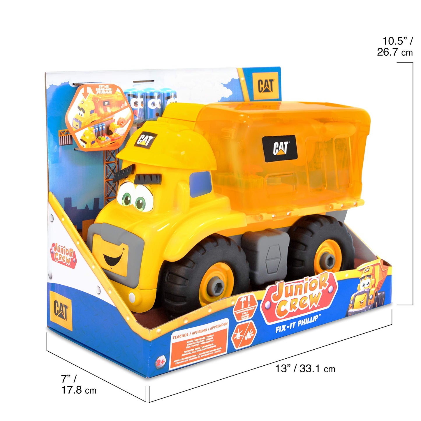 CAT Construction Toys, Junior Crew, Fix-It Fleet Phillip Preschool Learning Set Construction Vehicle, Ages 3 and Up