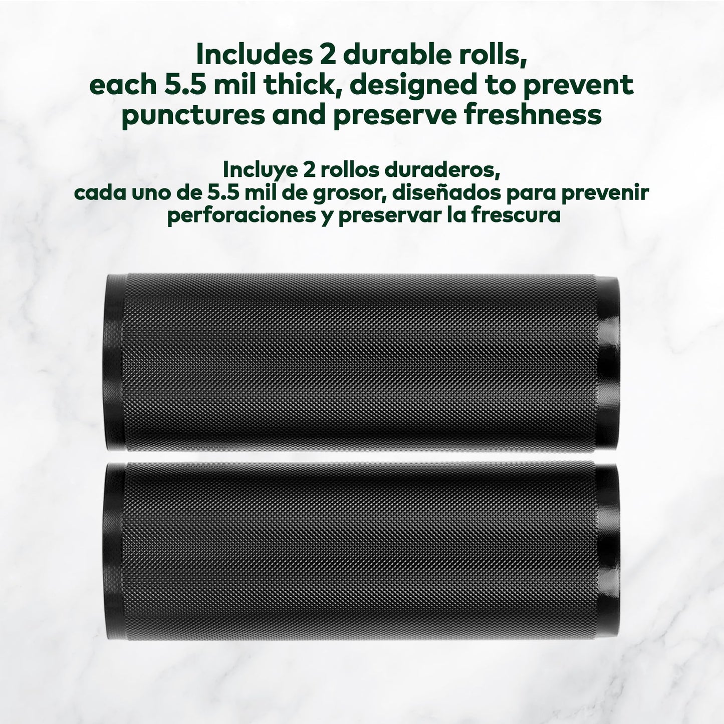 Stash Proof Vacuum Seal Rolls 11" x 50' 2 Pack (100 Feet Total) (Clear and Black) 5.5 Mil - BPA Free Commerical Grade Food Saver for Storage, Sous Vide, and Meal Prep Sealer Bag