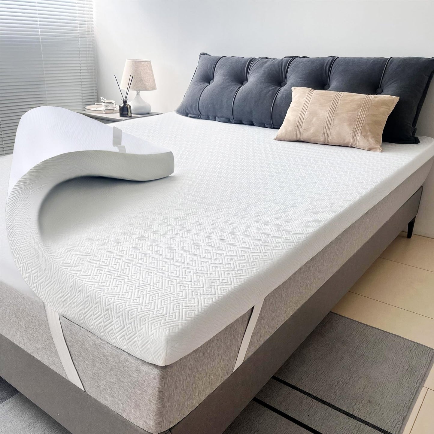 Airensky 2 Inch Memory Foam Mattress Topper, Cooling Gel Infused High Density Twin (39"x75") Topper with Removable Skin-Friendly Cover, Bed Topper for Pressure Relief Back Pain, CertiPUR-US Certified