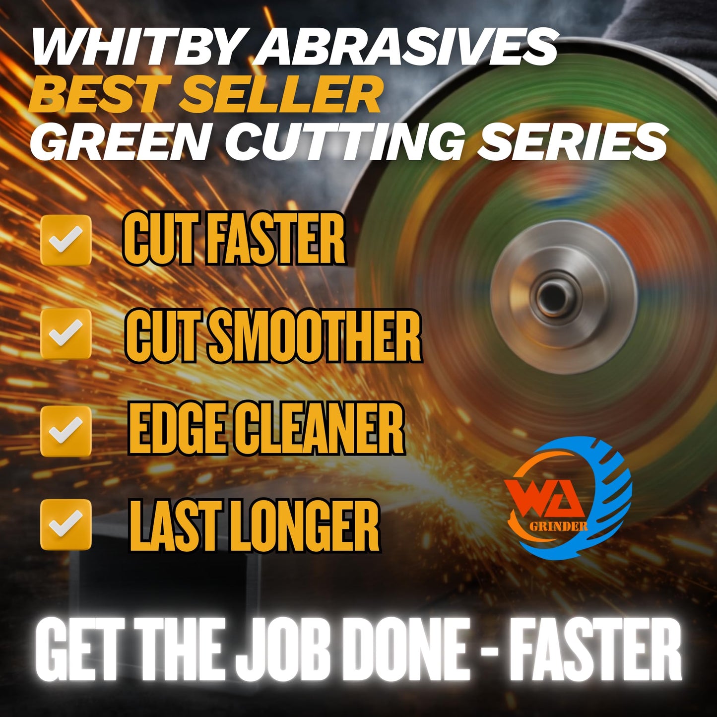 WA Grinder 50PACK - 5" x.045 x7/8" Thin Cut Off Disc, Angle Grinder Discs Tool Accessories Cutting Wheel, 5 inch Cutoff 7/8 in 22mm Arbor for General Metal, Steel, Stainless (Green-Extra Sharp)