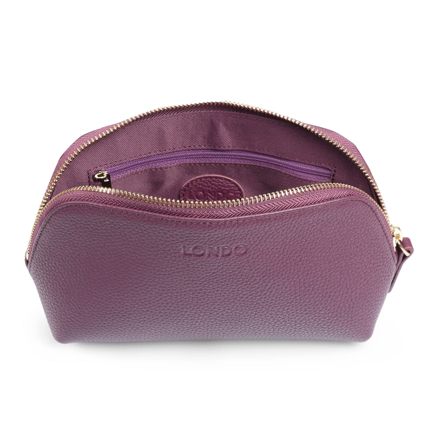 Londo Genuine Leather Makeup Bag Cosmetic Pouch Travel Organizer Toiletry Clutch