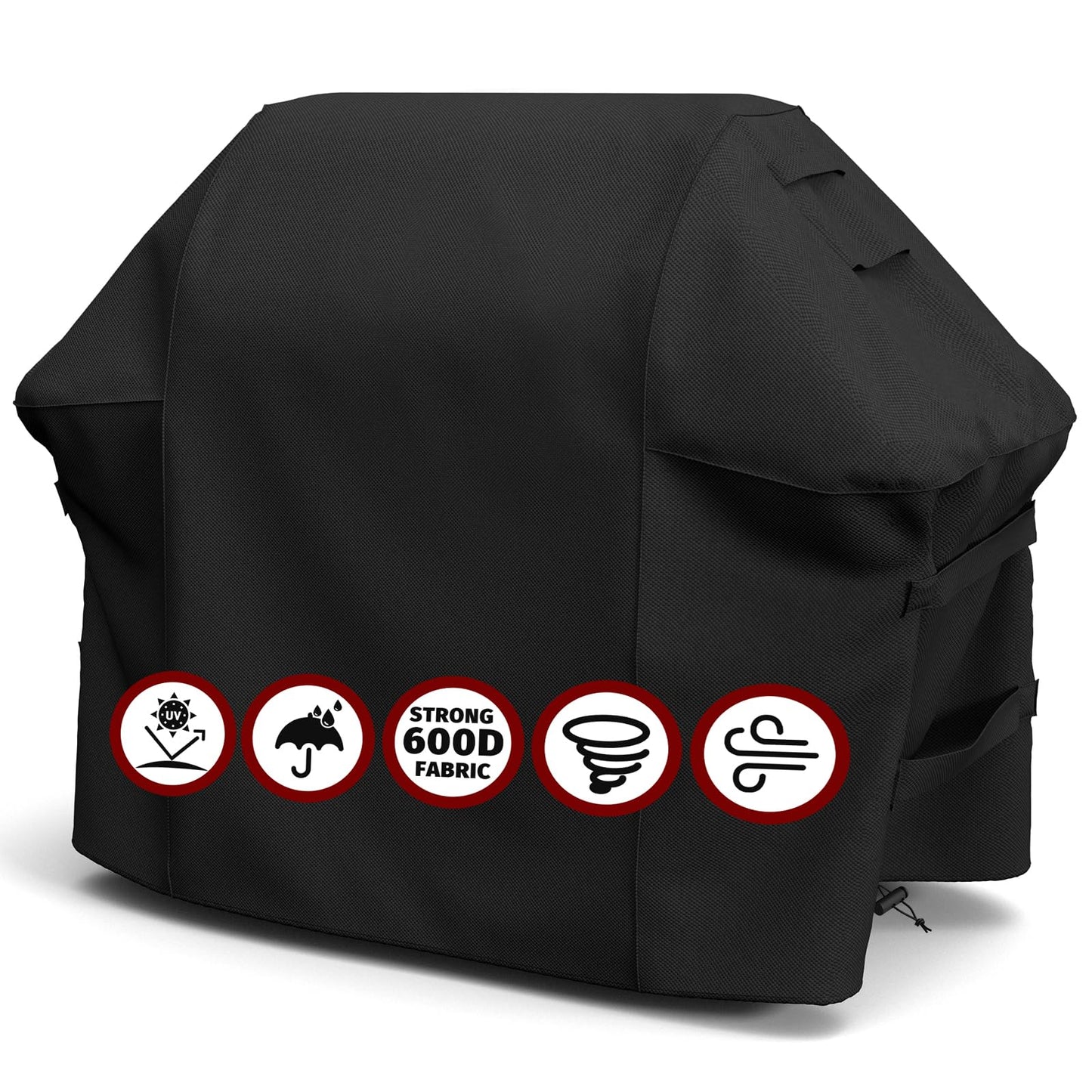 SHINESTAR Grill Cover for Weber Spirit 200/300 Series, Spirit II 200/300, Spirit E/S-210 220 310 320 330, Waterproof 600D Heavy Duty BBQ Cover with Double Straps & Built-in Vents, 52-Inch, Black